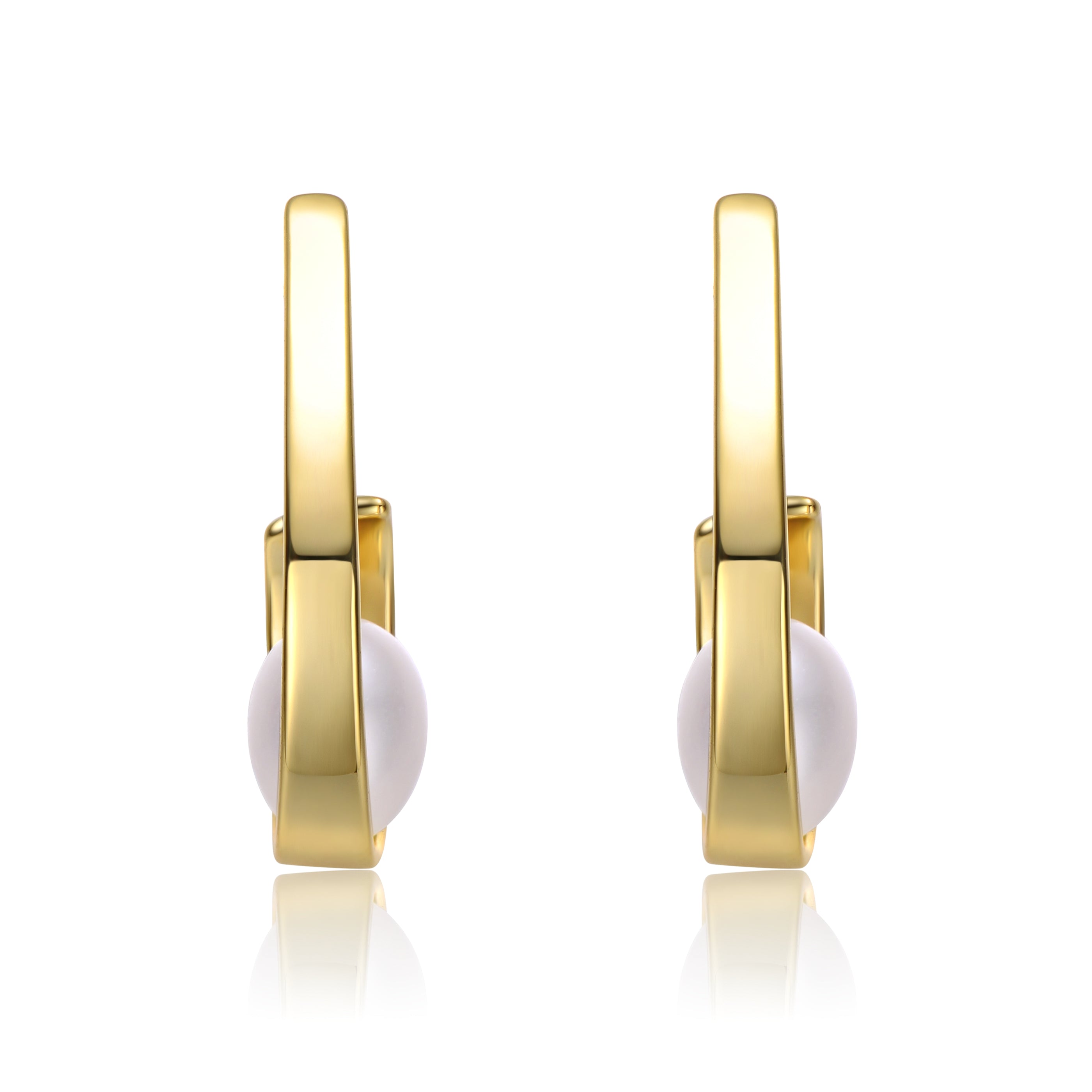 Delphine Golden Ribbon Pearl Earring GENEVIVE