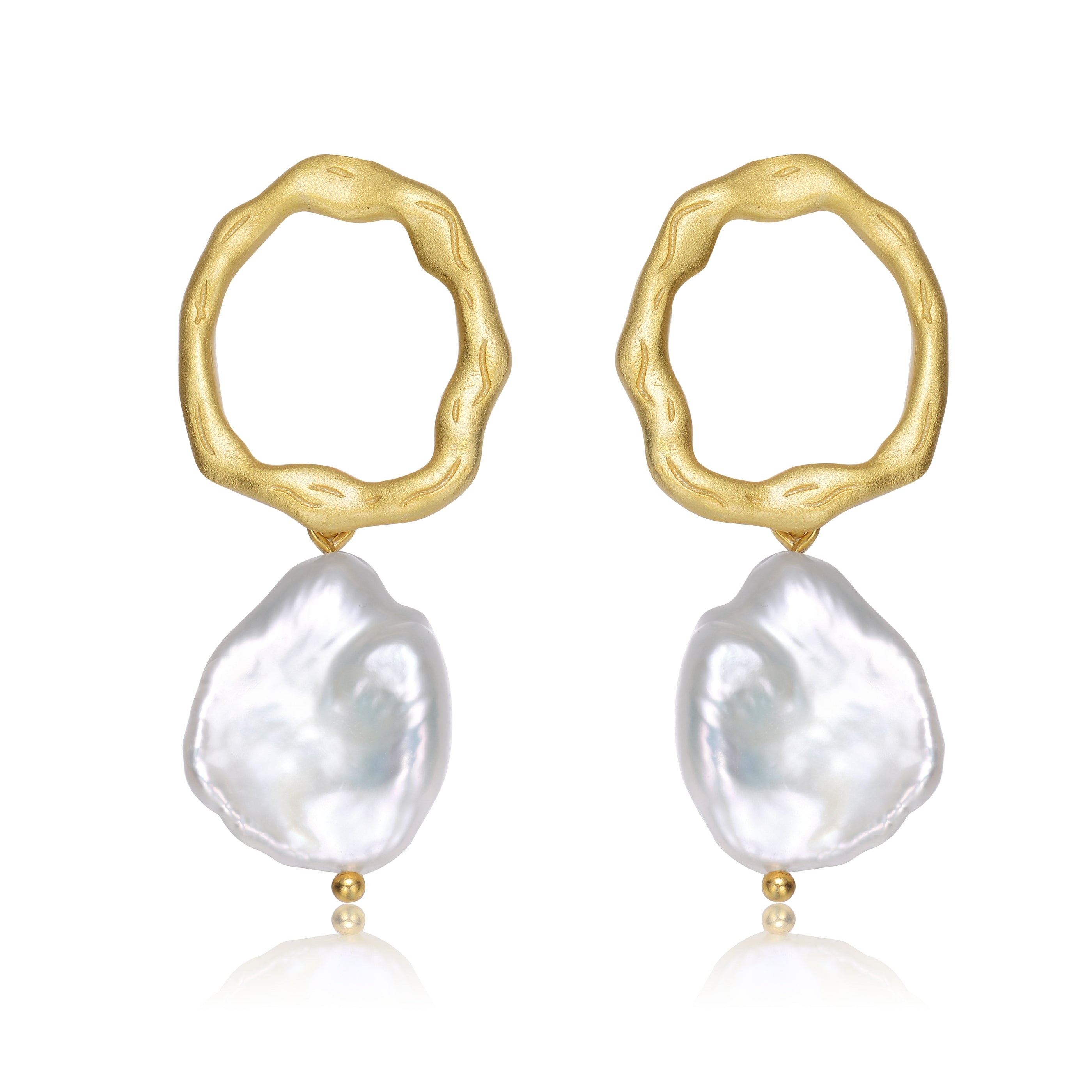 Brigitte Boho Golden Drop Round Earrings GENEVIVE