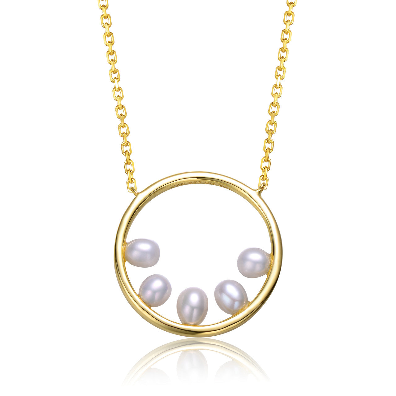 Brigitte Golden Circle Four Pearl Necklace GENEVIVE
