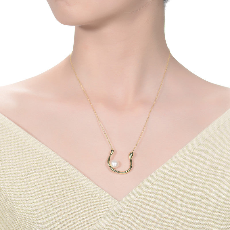 Brigitte Pearl "U" Necklace GENEVIVE