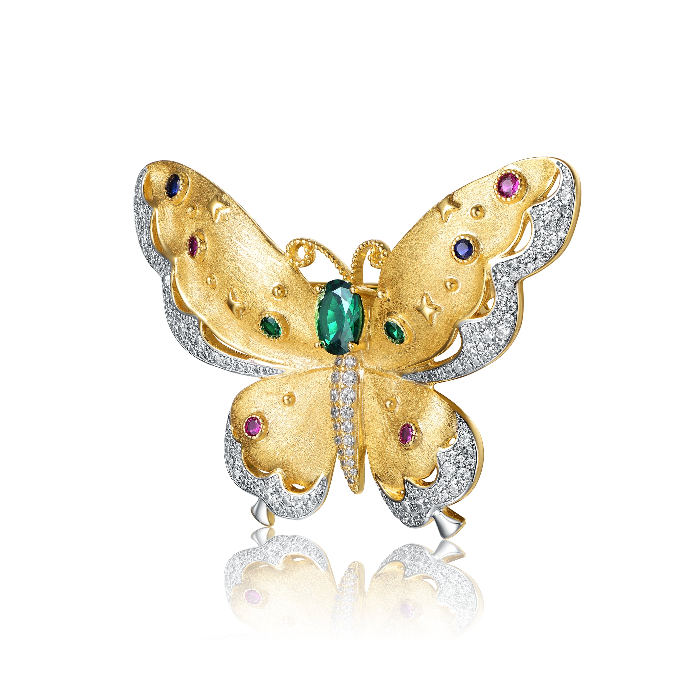 Jacqueline Elaine Golden Butterfly Brooch GENEVIVE