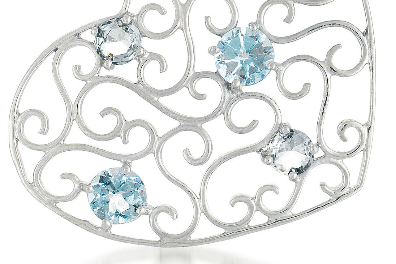 Provence Blue Topaz Heart Necklace GENEVIVE