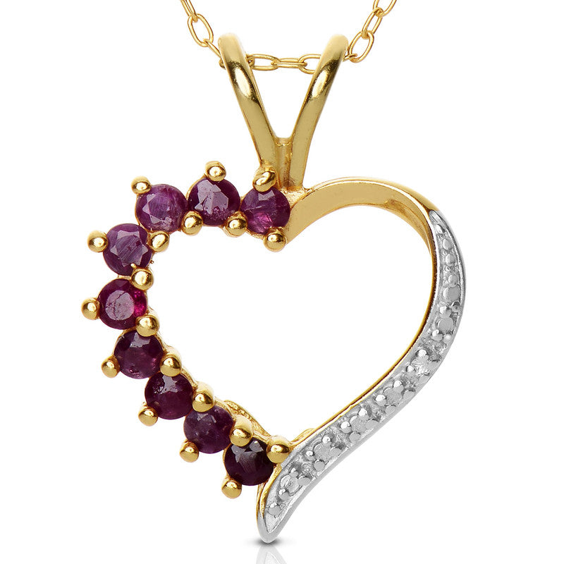 Fabienne Ruby Heart Necklace GENEVIVE