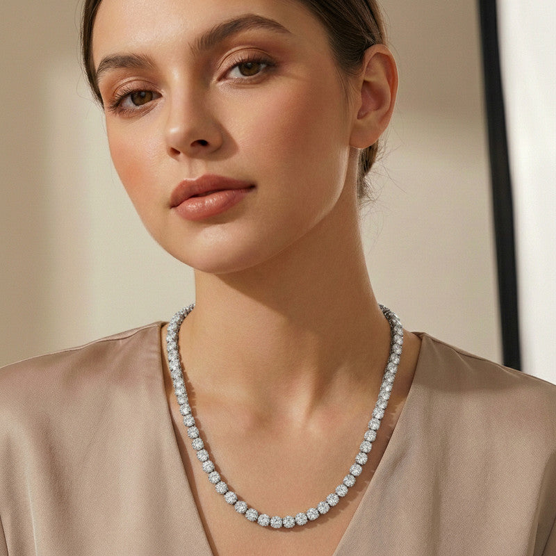 Genevieve Classic Tennis Necklace GENEVIVE