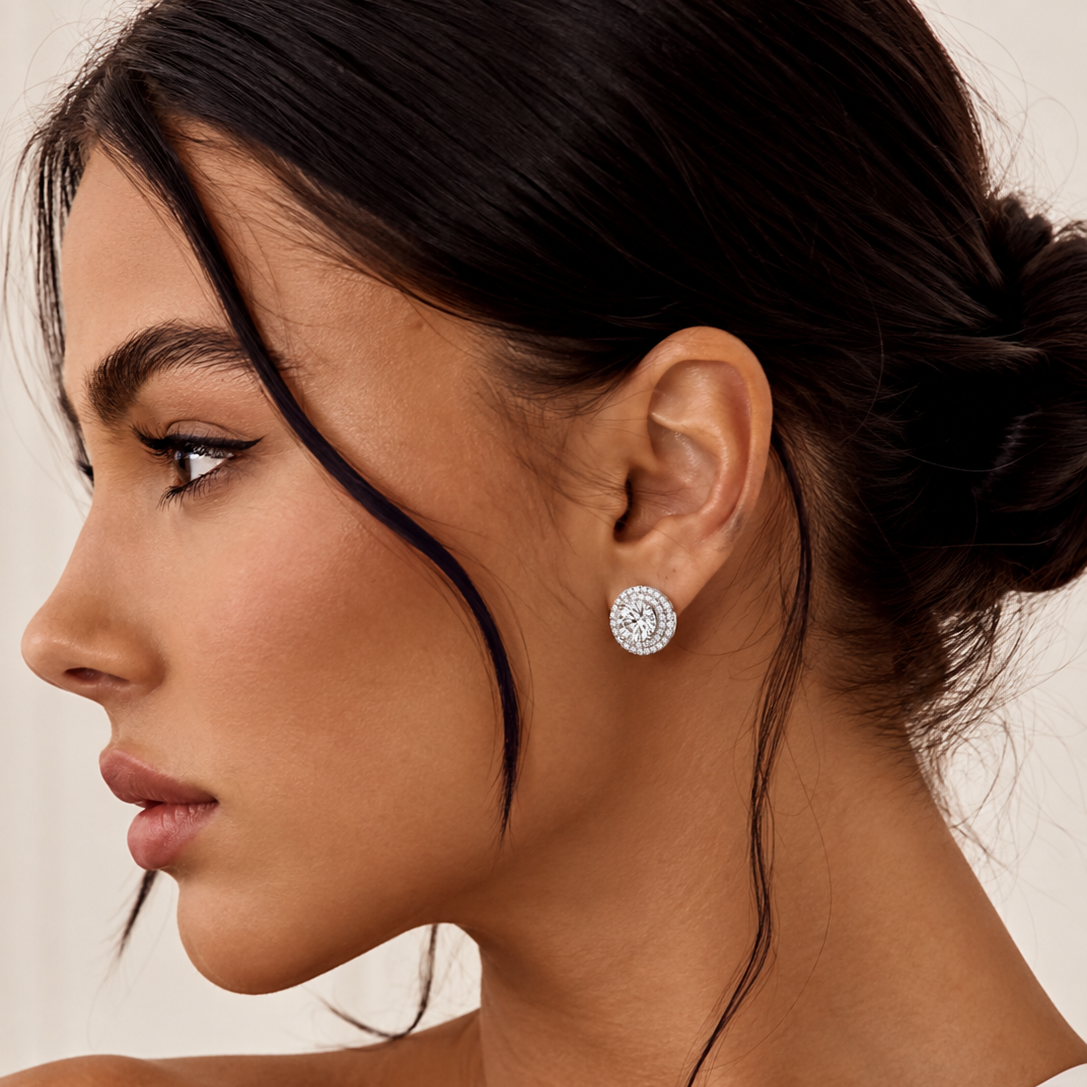 La Scène Double Halo Stud Earrings GENEVIVE