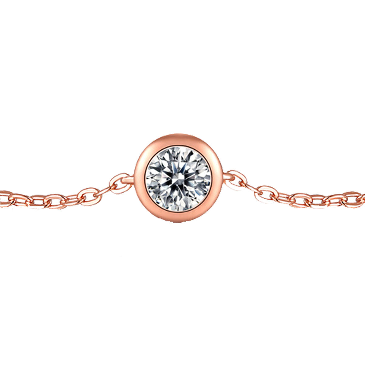 Helene Moissanite Solitaire Charm Adjustable Bracelet GENEVIVE
