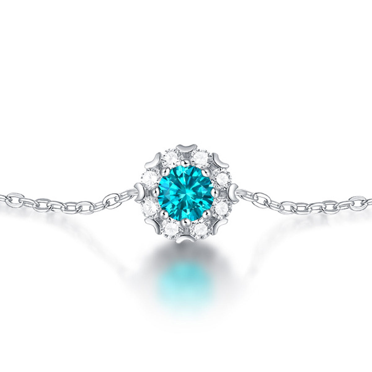 Helene Moissanite & Blue Charm Bracelet GENEVIVE