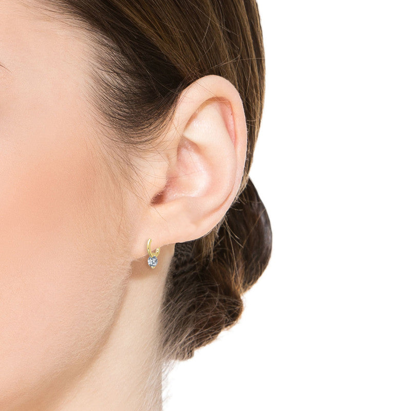 Lunar Drop Hoop Earrings Clear Couture Moissanite GENEVIVE