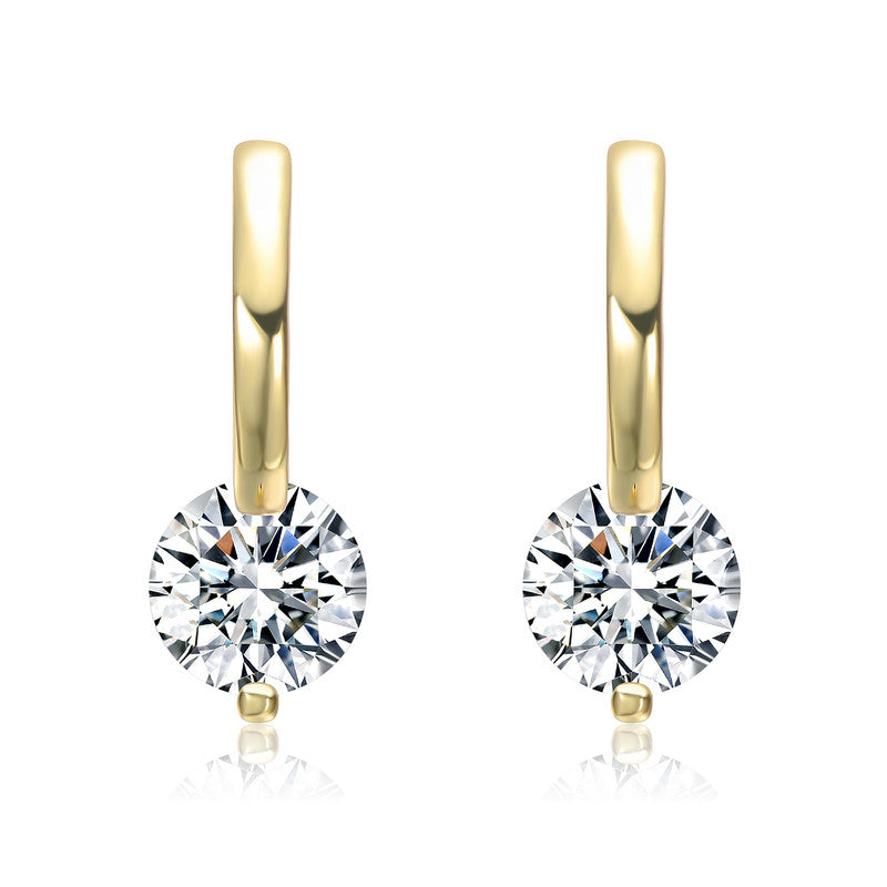 Lunar Drop Hoop Earrings Clear Couture Moissanite GENEVIVE