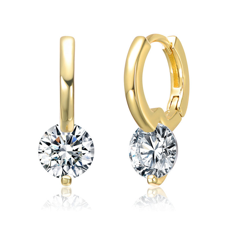 Lunar Drop Hoop Earrings Clear Couture Moissanite GENEVIVE