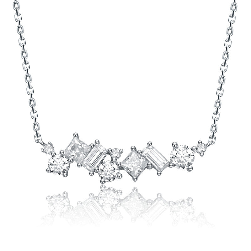 Heléne Lab Created Moissanite Cluster Necklace GENEVIVE