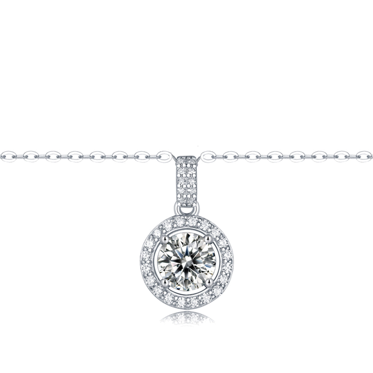Camille Halo Cluster Drop Pendant Necklace GENEVIVE