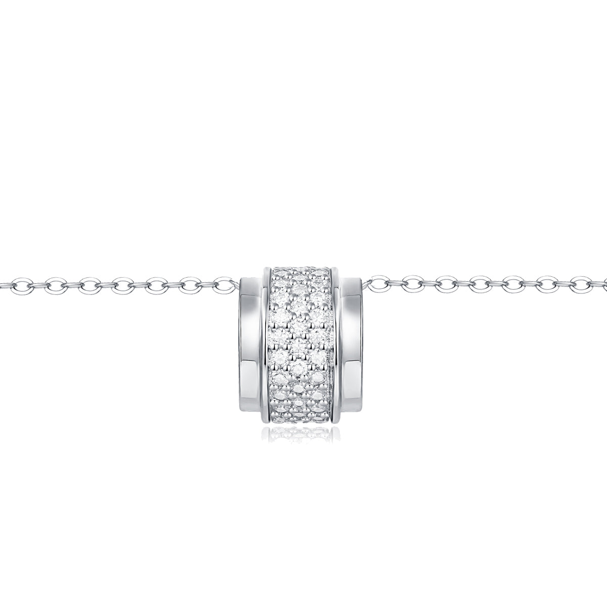 Elise Triple Row Circular Eternity Pendant Necklace GENEVIVE