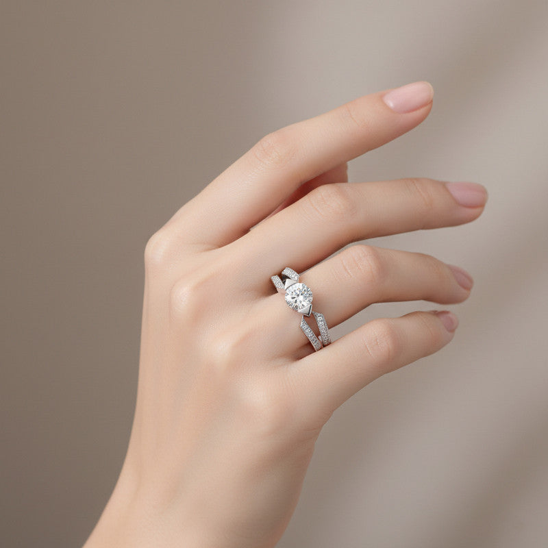 Eliana Moissanite Flower Cluster Ring GENEVIVE