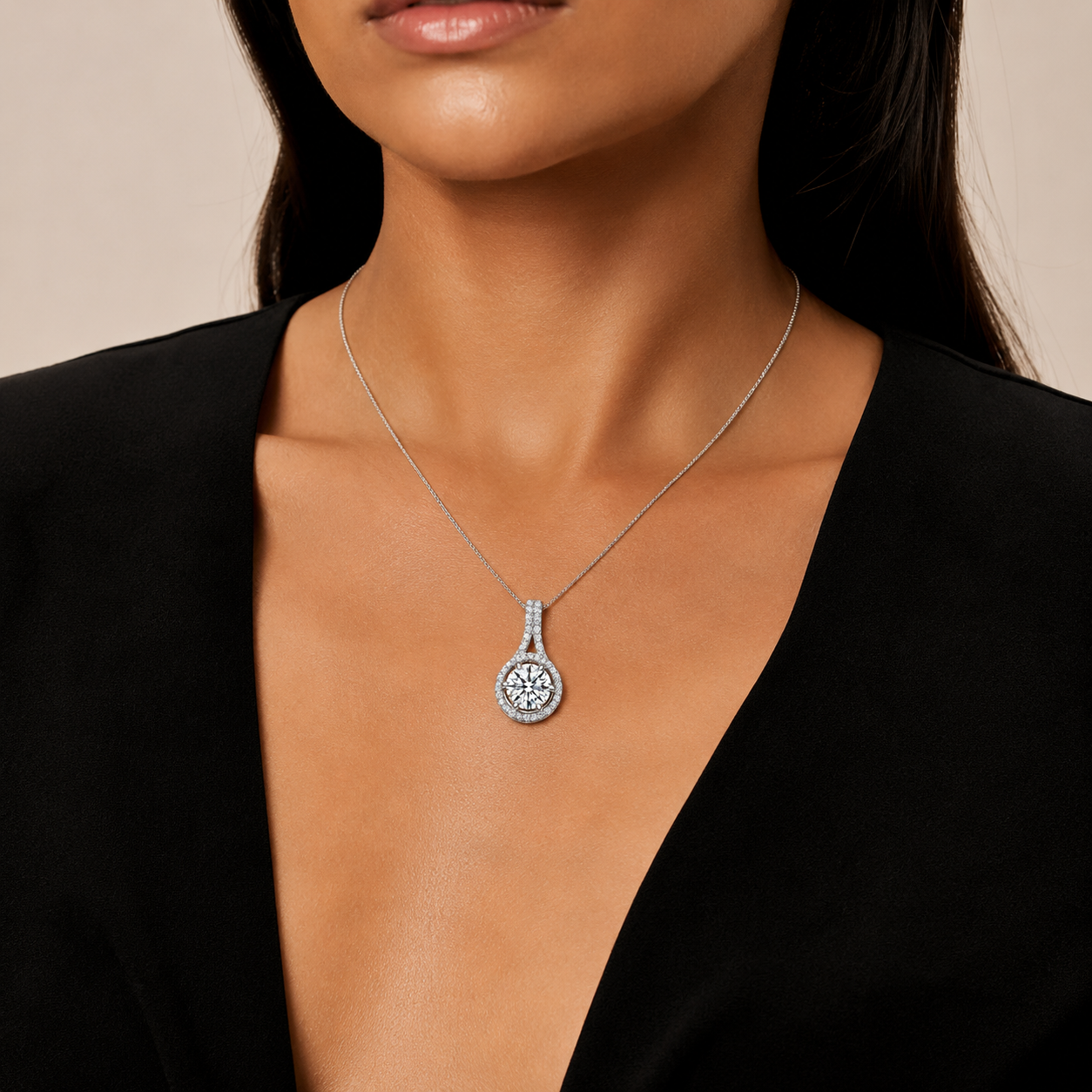Marie Teardrop Midi Pendant Necklace GENEVIVE
