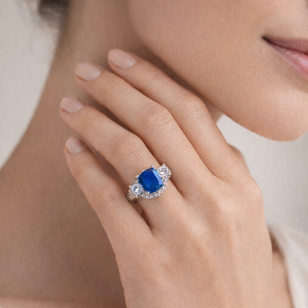 Monfort Ocean Blue Solitaire Ring GENEVIVE
