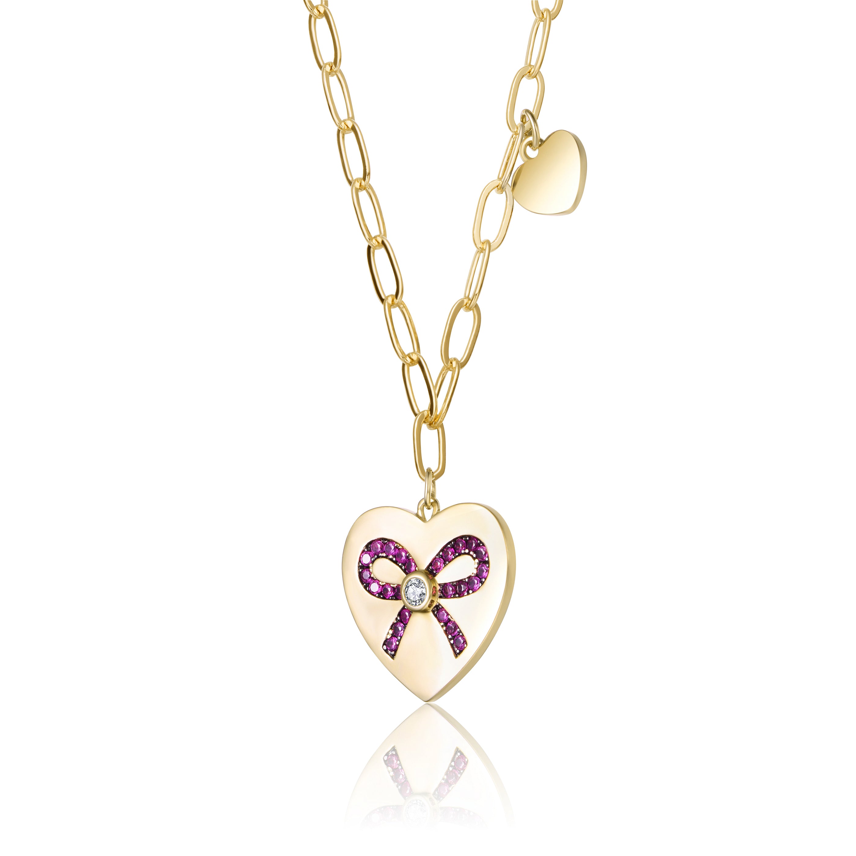 Léonie Ruby Heart Collier Necklace GENEVIVE