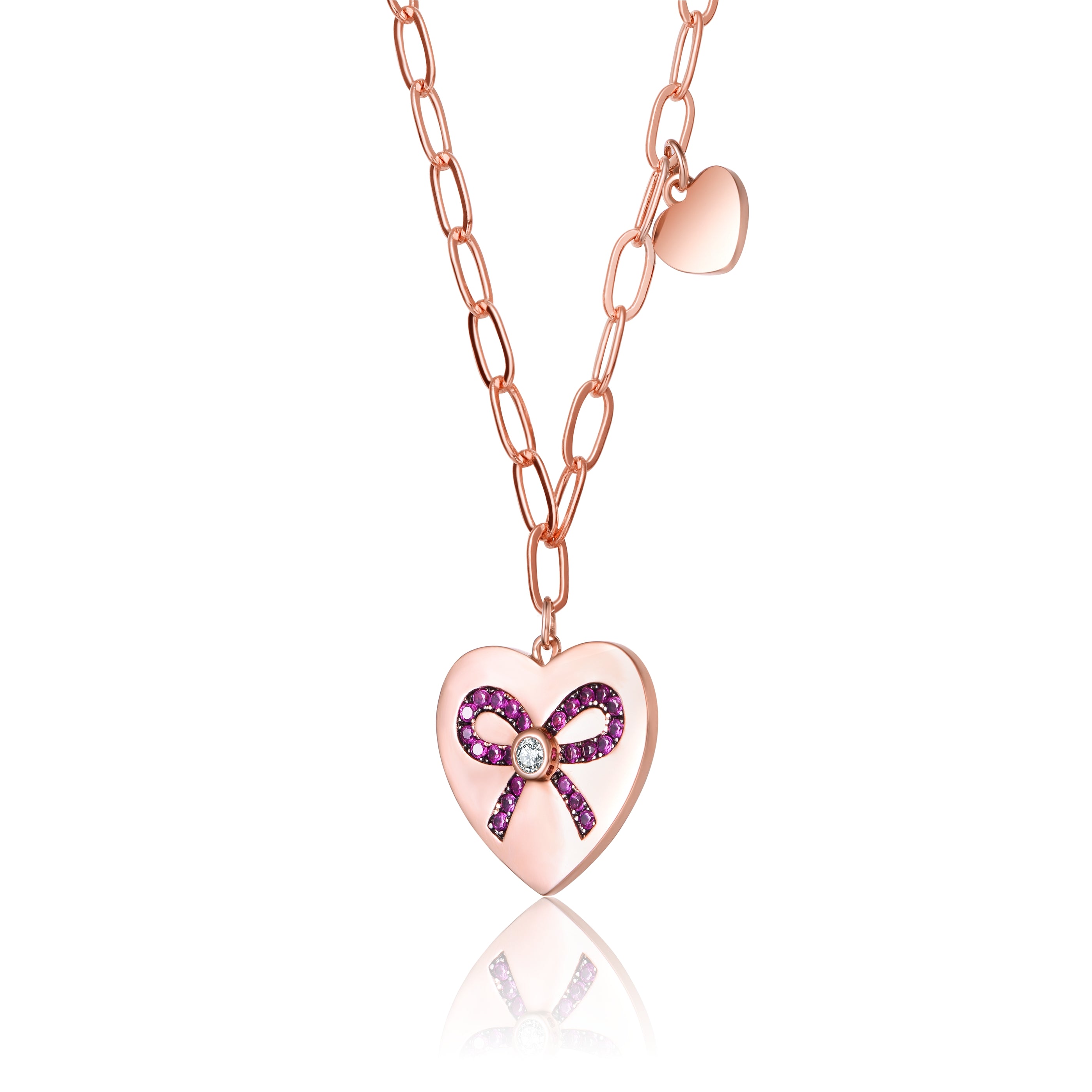 Léonie Ruby Heart Collier Necklace GENEVIVE