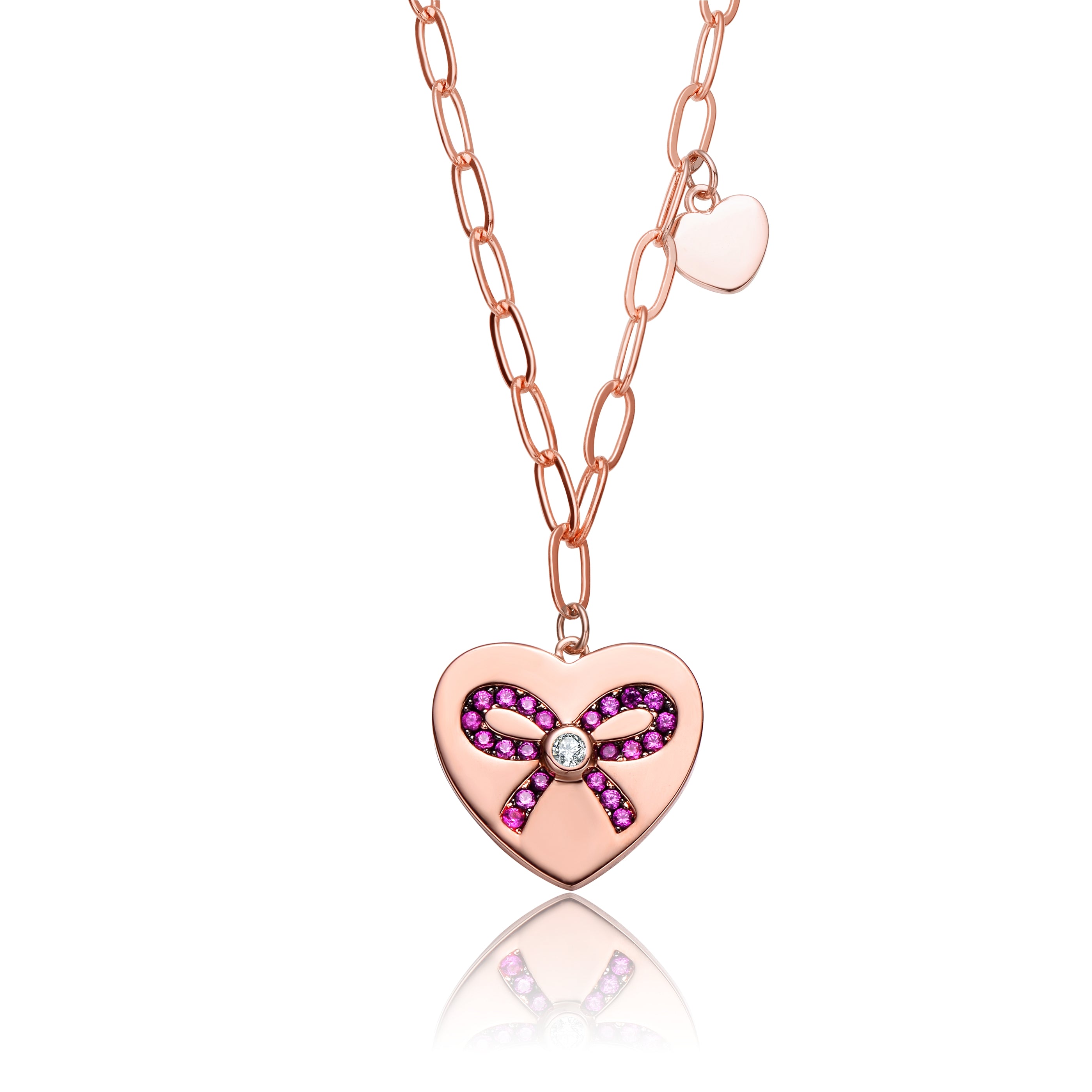 Léonie Ruby Heart Collier Necklace GENEVIVE