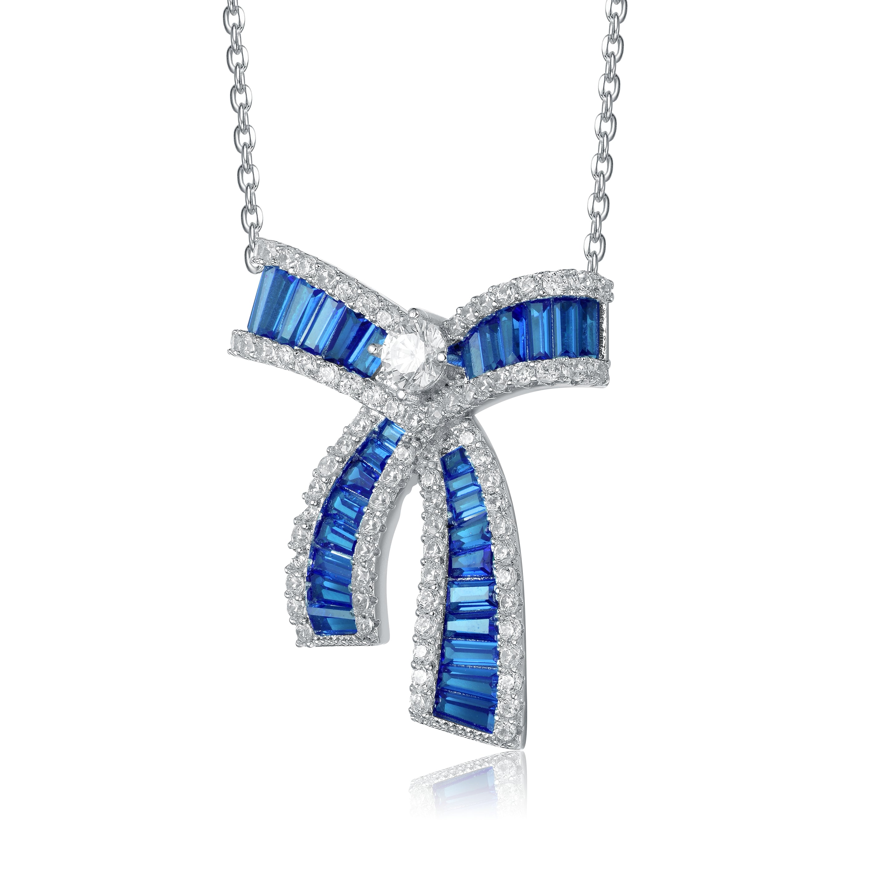 Ariana Bowtie Pavé Pendentif Necklace GENEVIVE