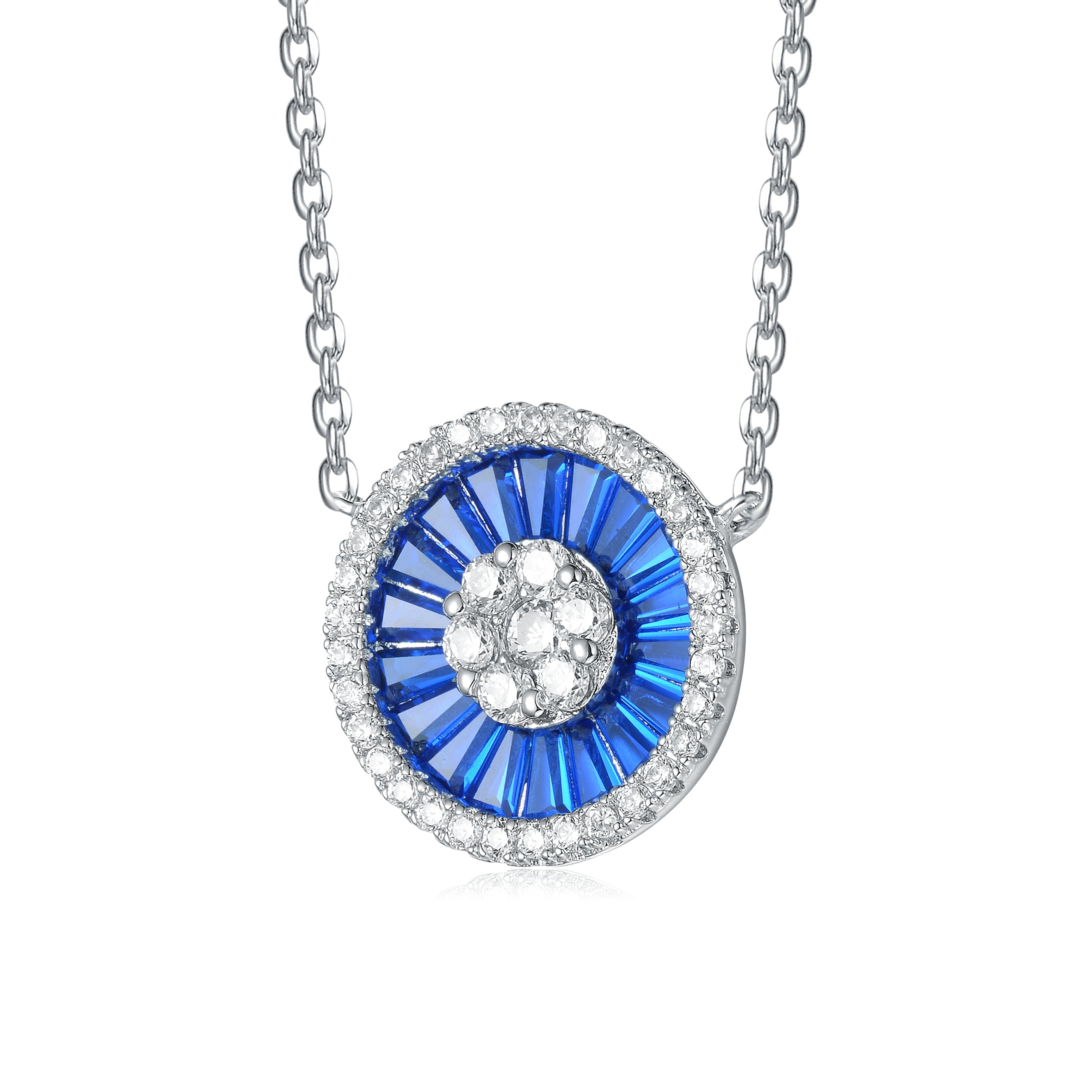 Corinne Round Pavé Pendentif Necklace GENEVIVE