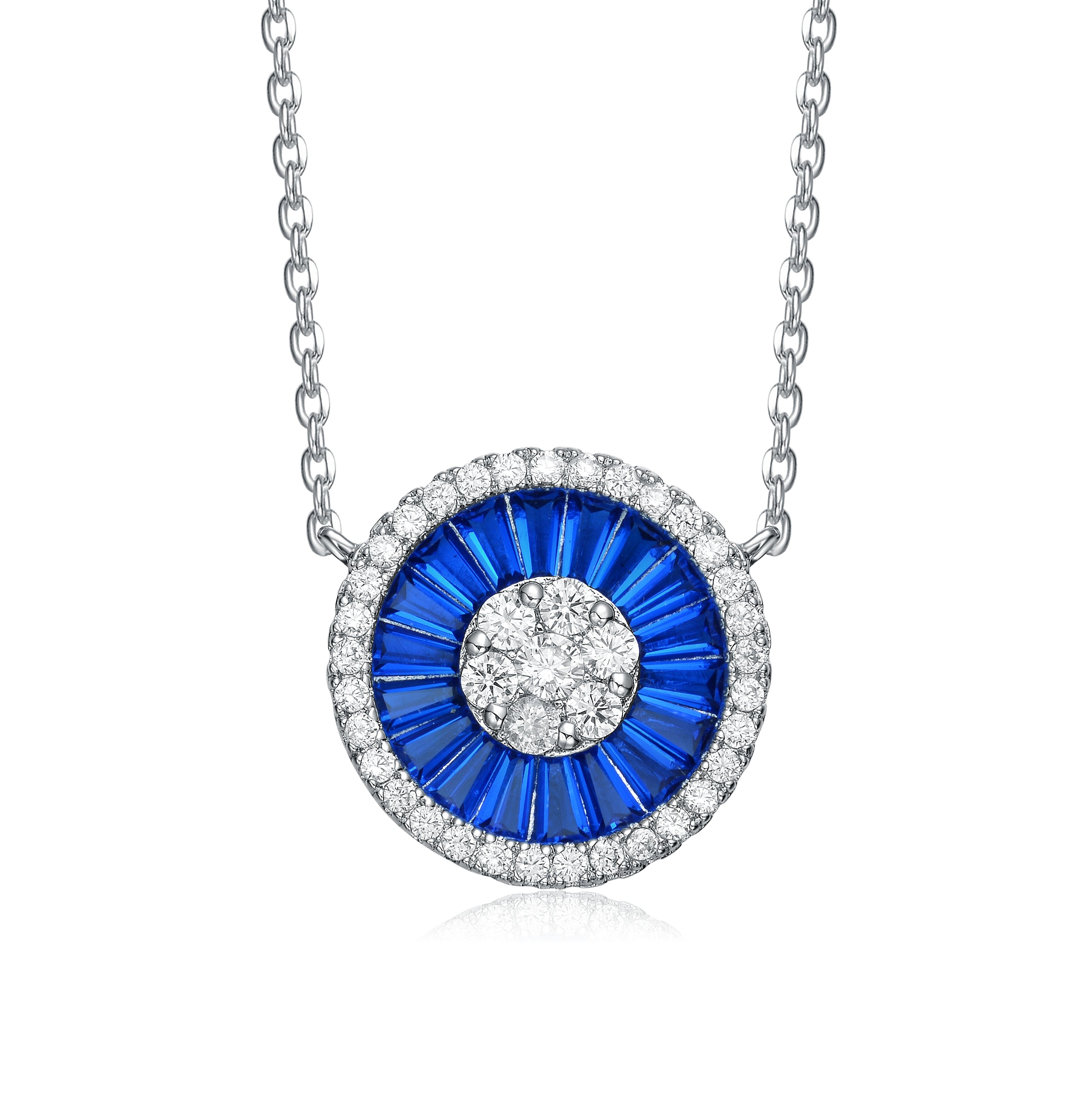 Corinne Round Pavé Pendentif Necklace GENEVIVE