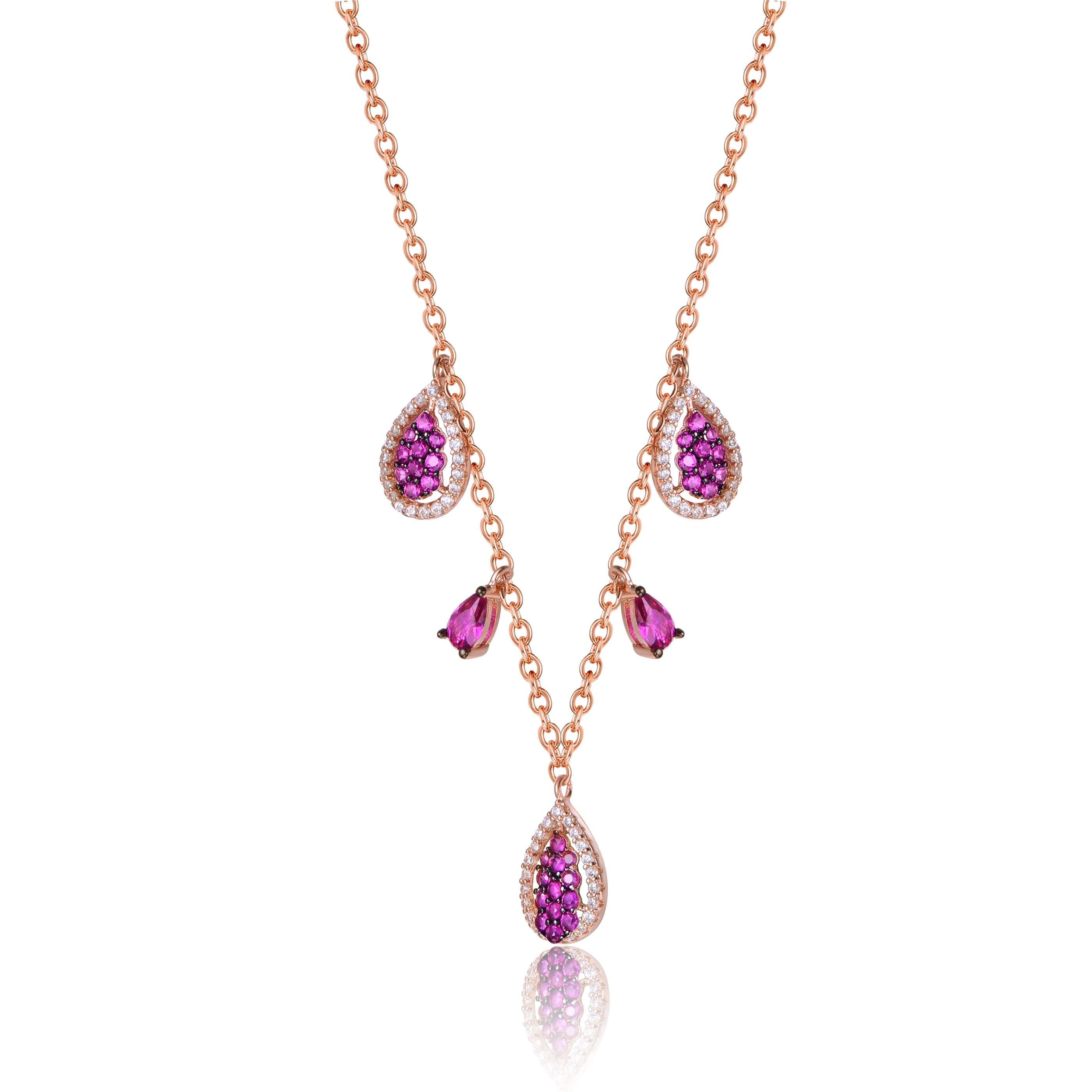 Raquelle Dainty Pink Charms Necklace GENEVIVE