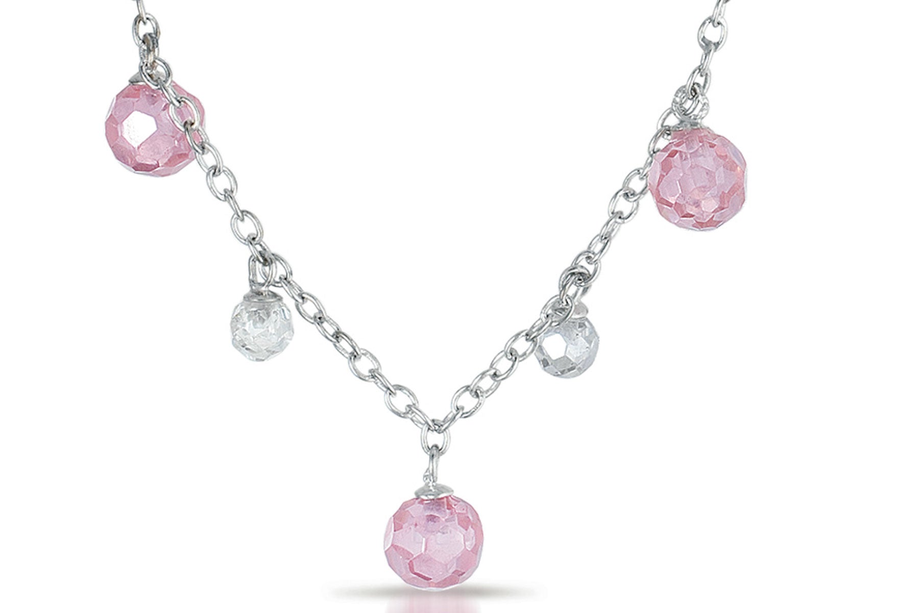Raquelle Dainty Pink Round Charms Necklace GENEVIVE