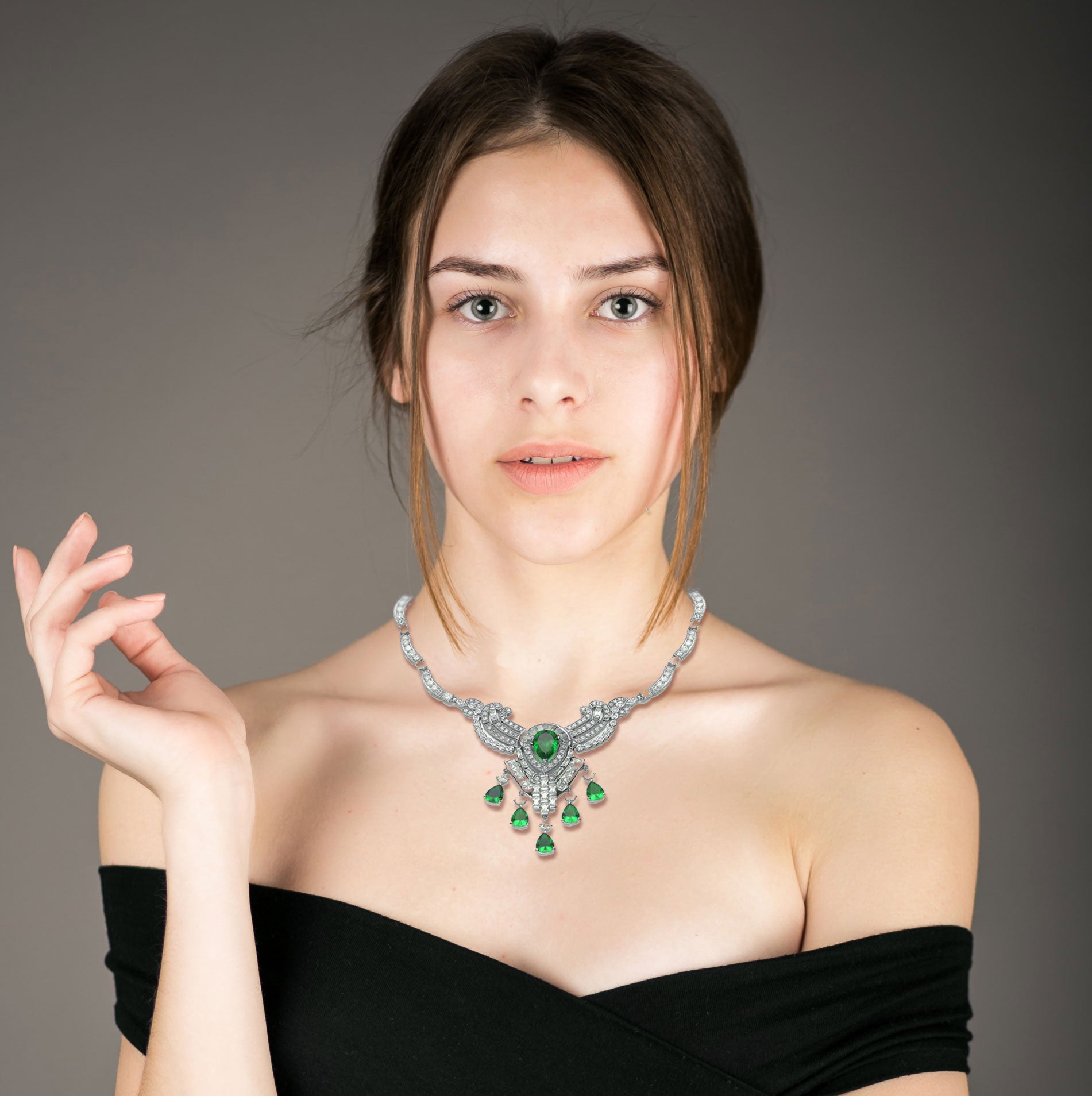 Antoinette Statement Couture Teardrop Necklace GENEVIVE
