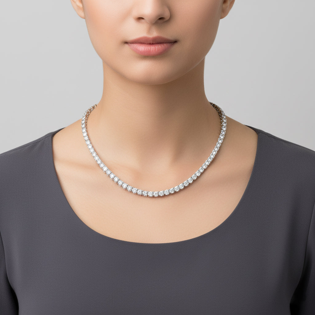 La Scène Eternity Circle Tennis Necklace GENEVIVE