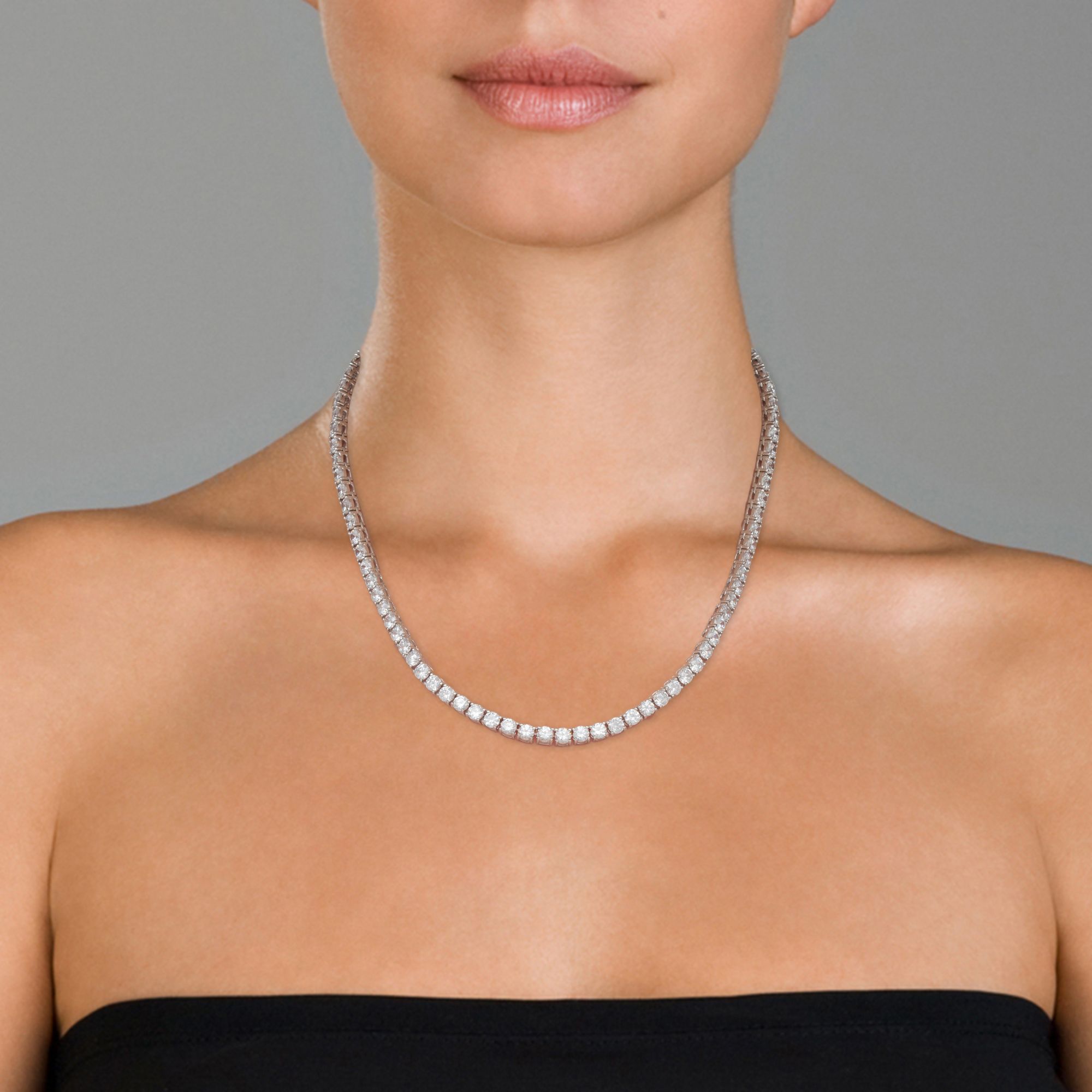 Eloise Midi 3MM Tennis Necklace GENEVIVE
