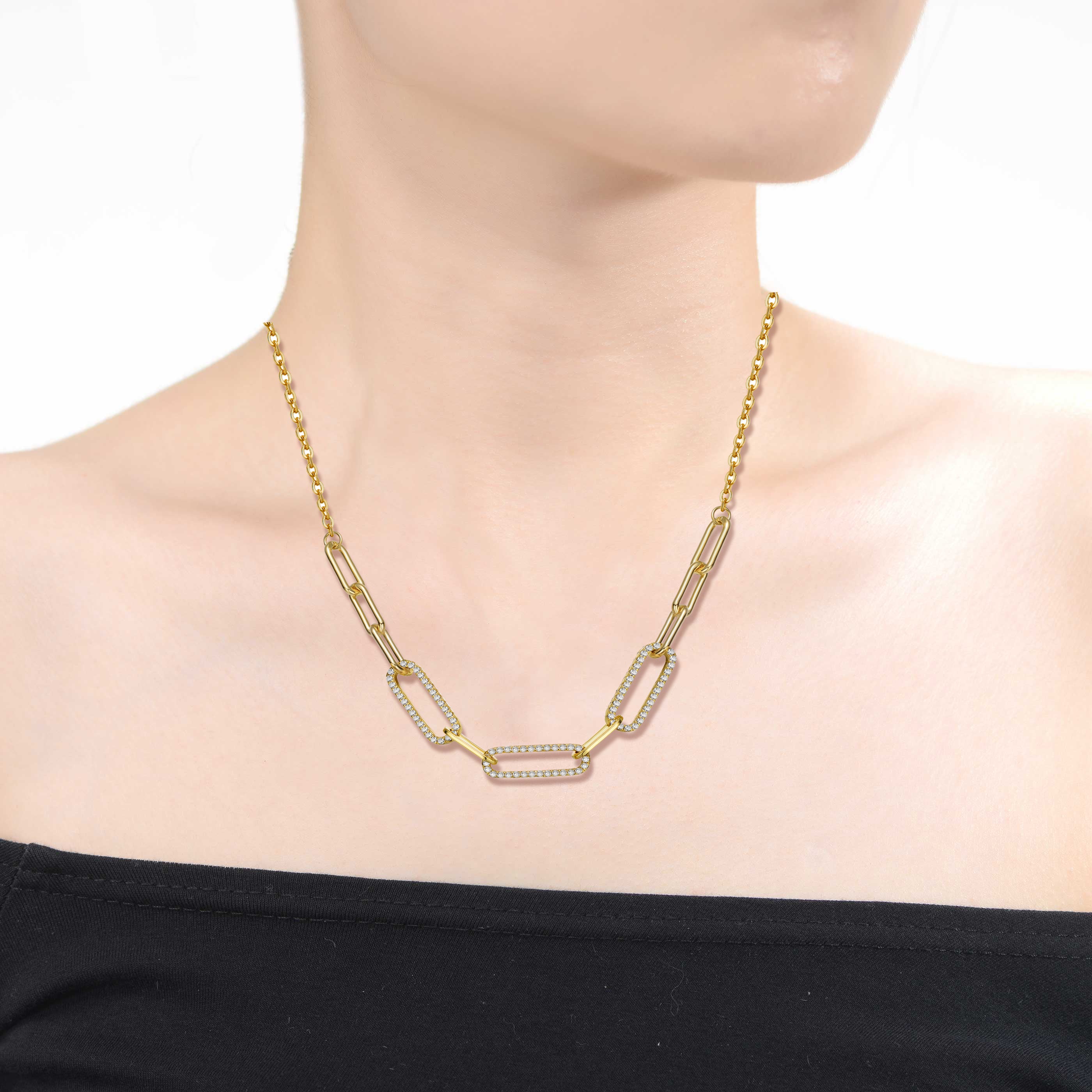 Vilette Golden Cable Link Chain Necklace GENEVIVE