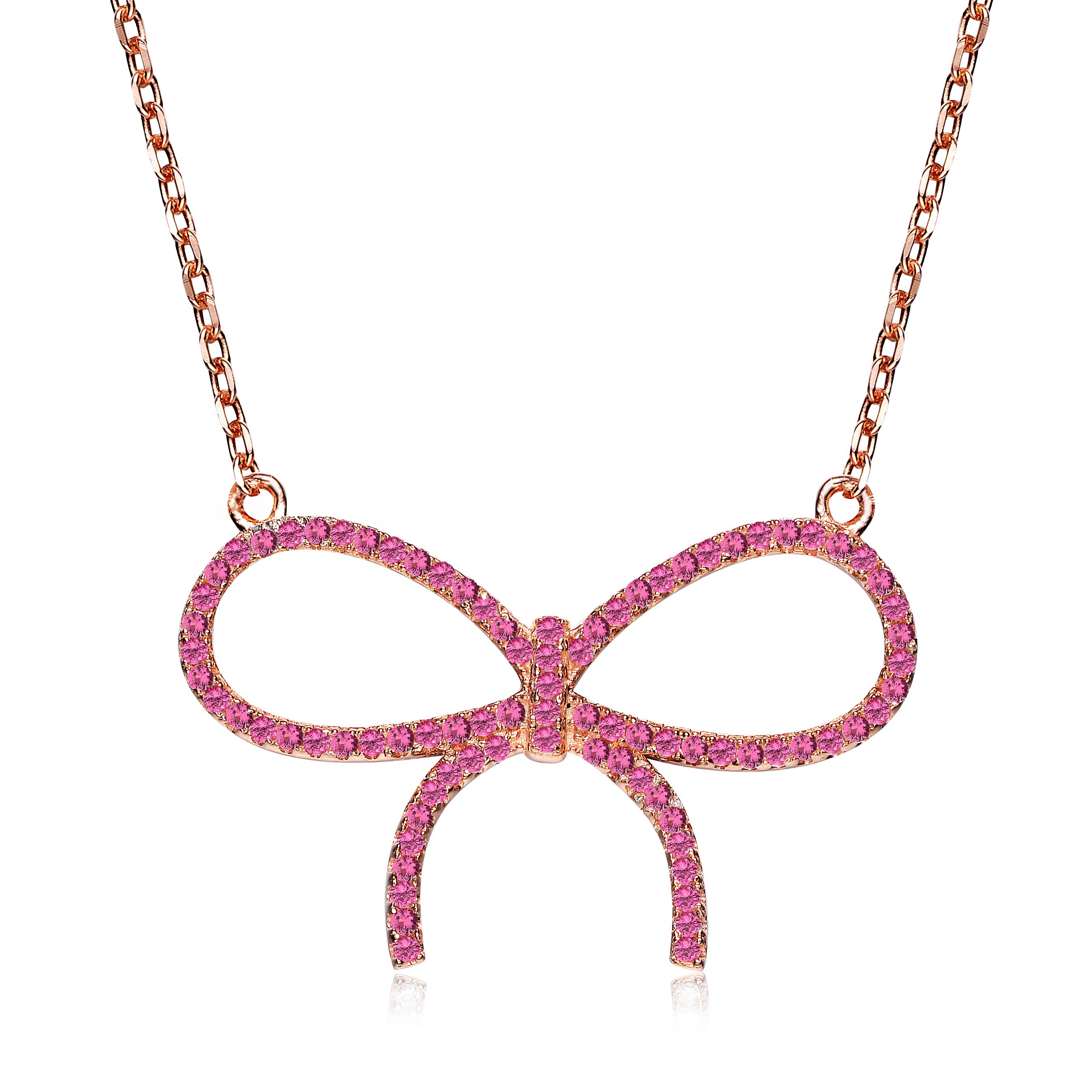 Dominique Ruby Bow Collier Necklace GENEVIVE