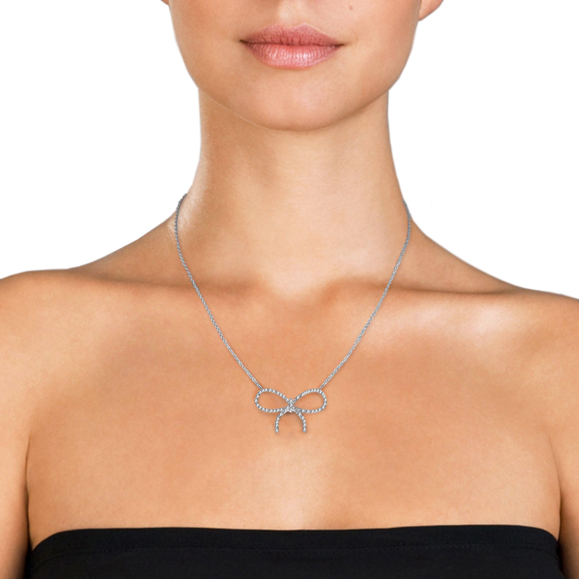 Dominique Ruby Bow Collier Necklace GENEVIVE