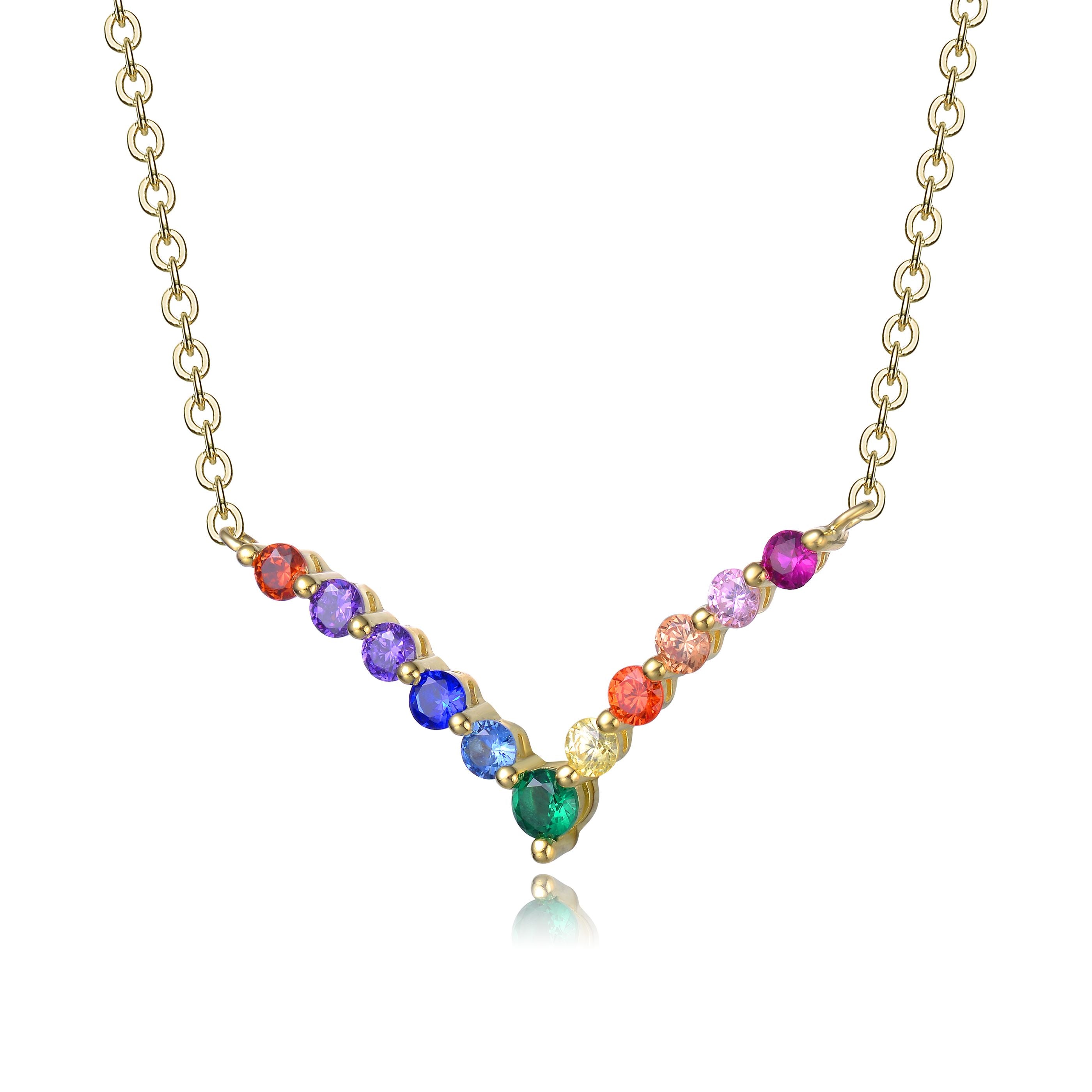 Arc-En-Ciel Teardrop Golden Necklace GENEVIVE