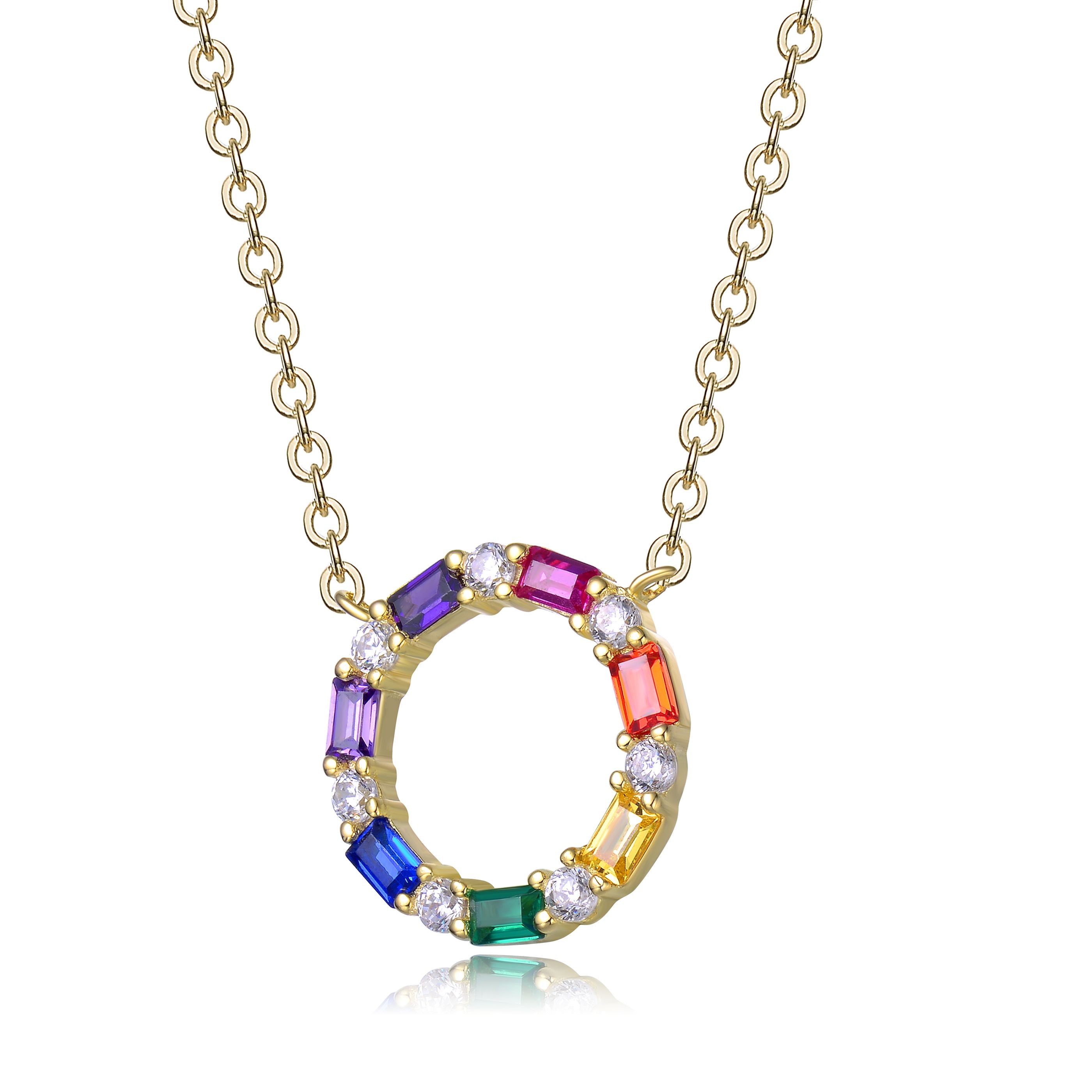 Arc-en-Ciel Golden Circle Rainbow Necklace GENEVIVE