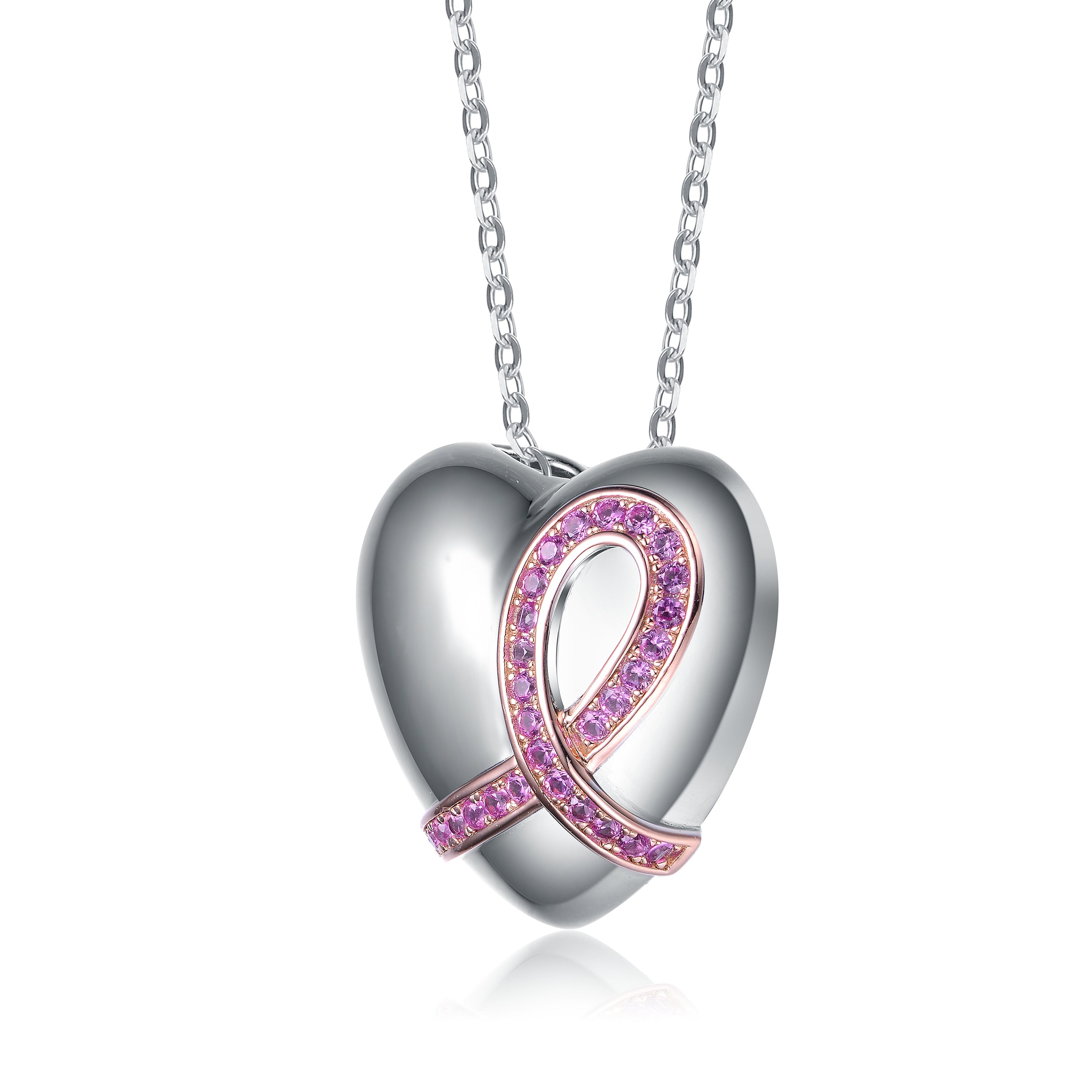 Julie Bow Pink Heart Pendant Necklace GENEVIVE