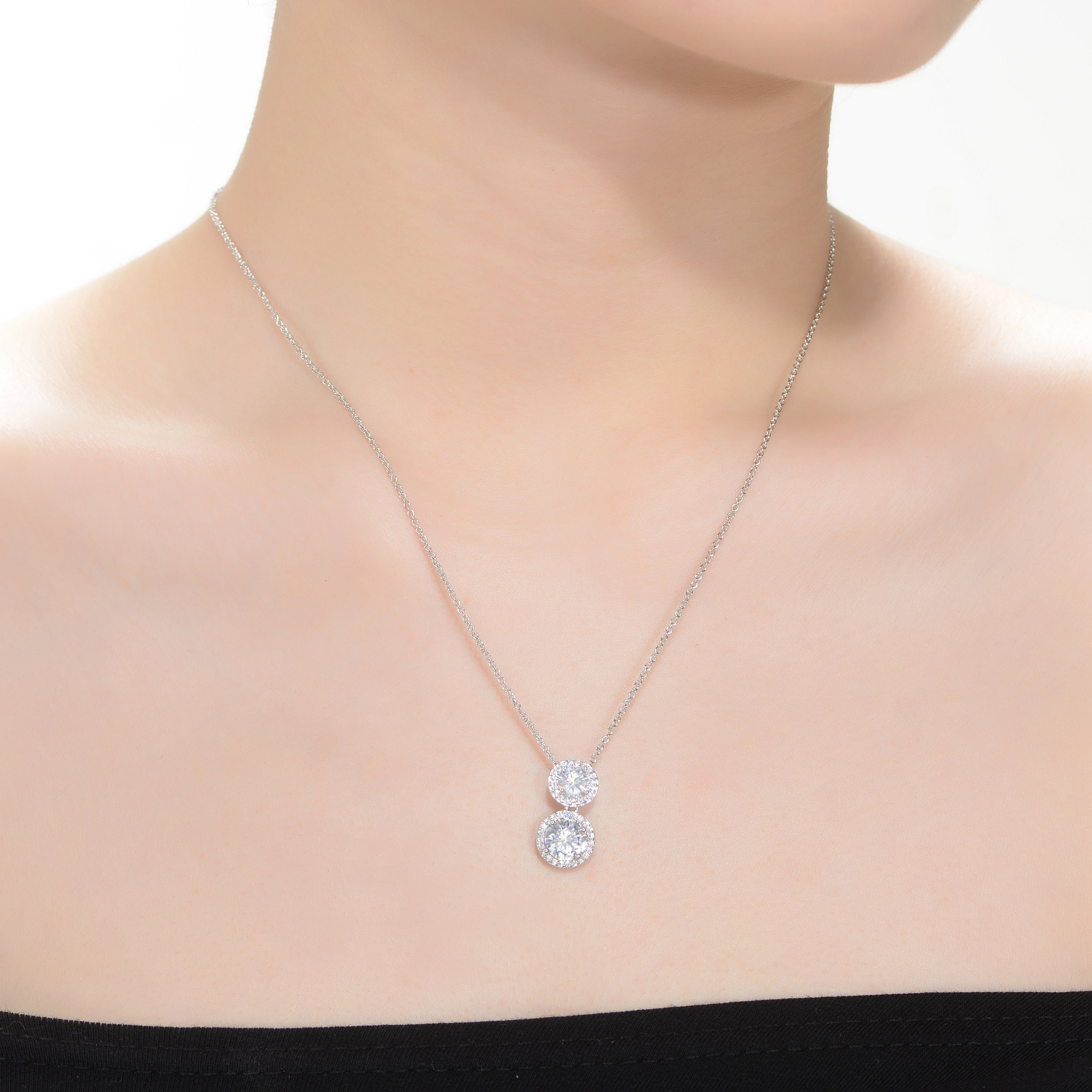 Triomphe Double Halo Necklace GENEVIVE