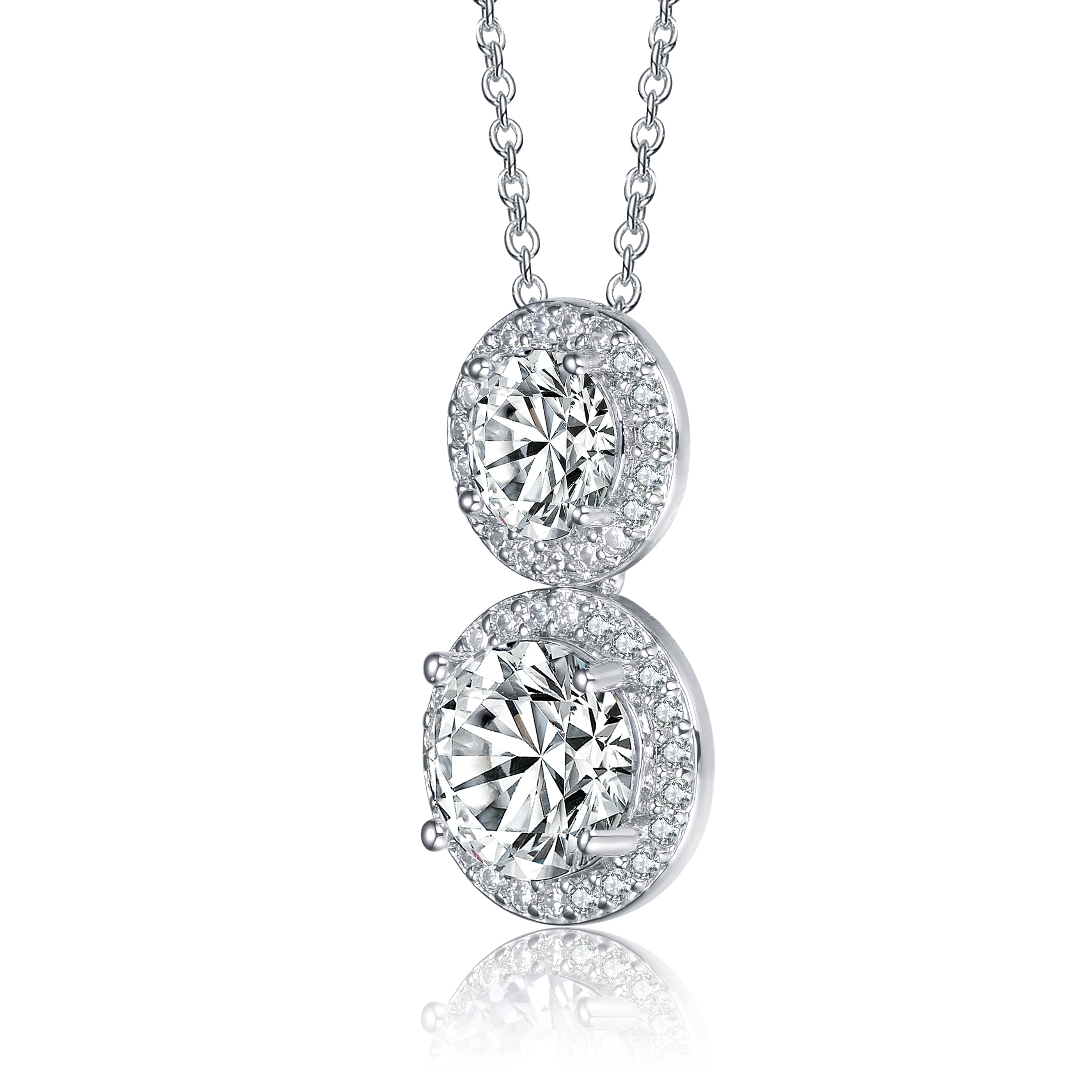 Triomphe Double Halo Necklace GENEVIVE