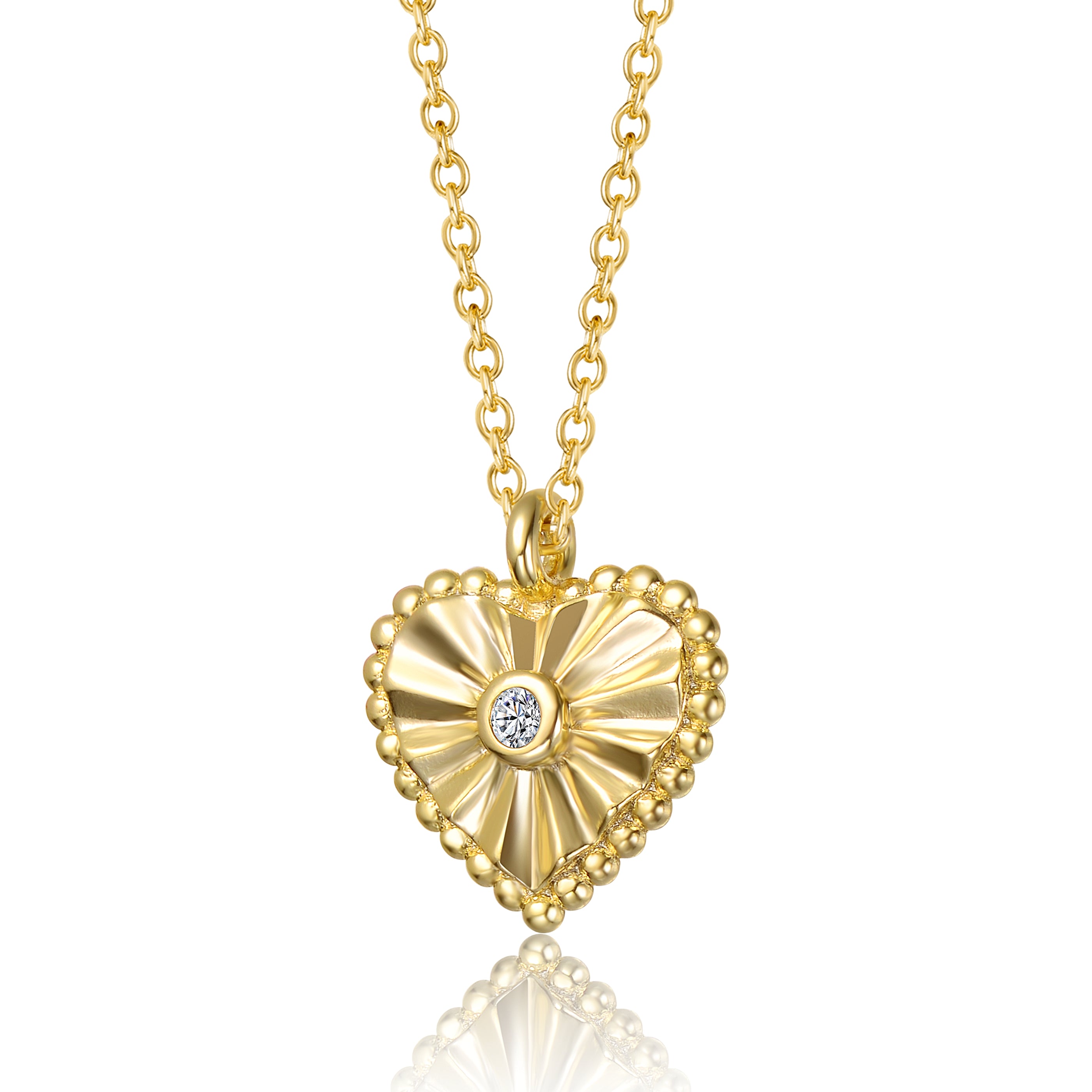 Marie Textured Heart Pendant Necklace GENEVIVE