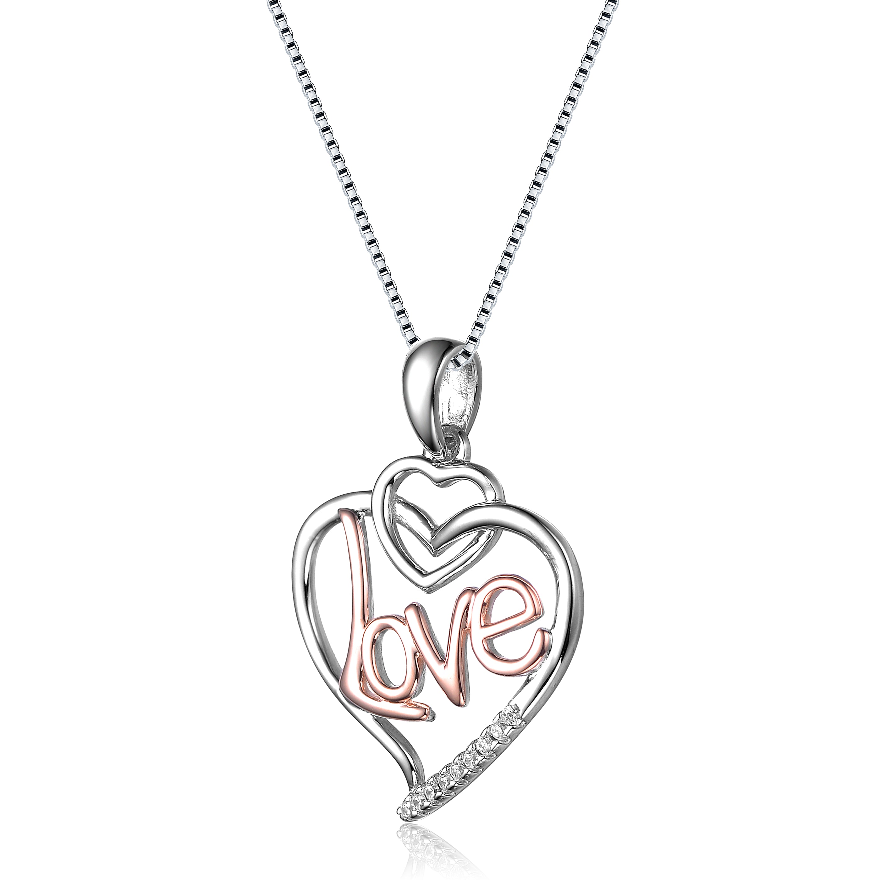 Love Heart Two Tone Pendant GENEVIVE