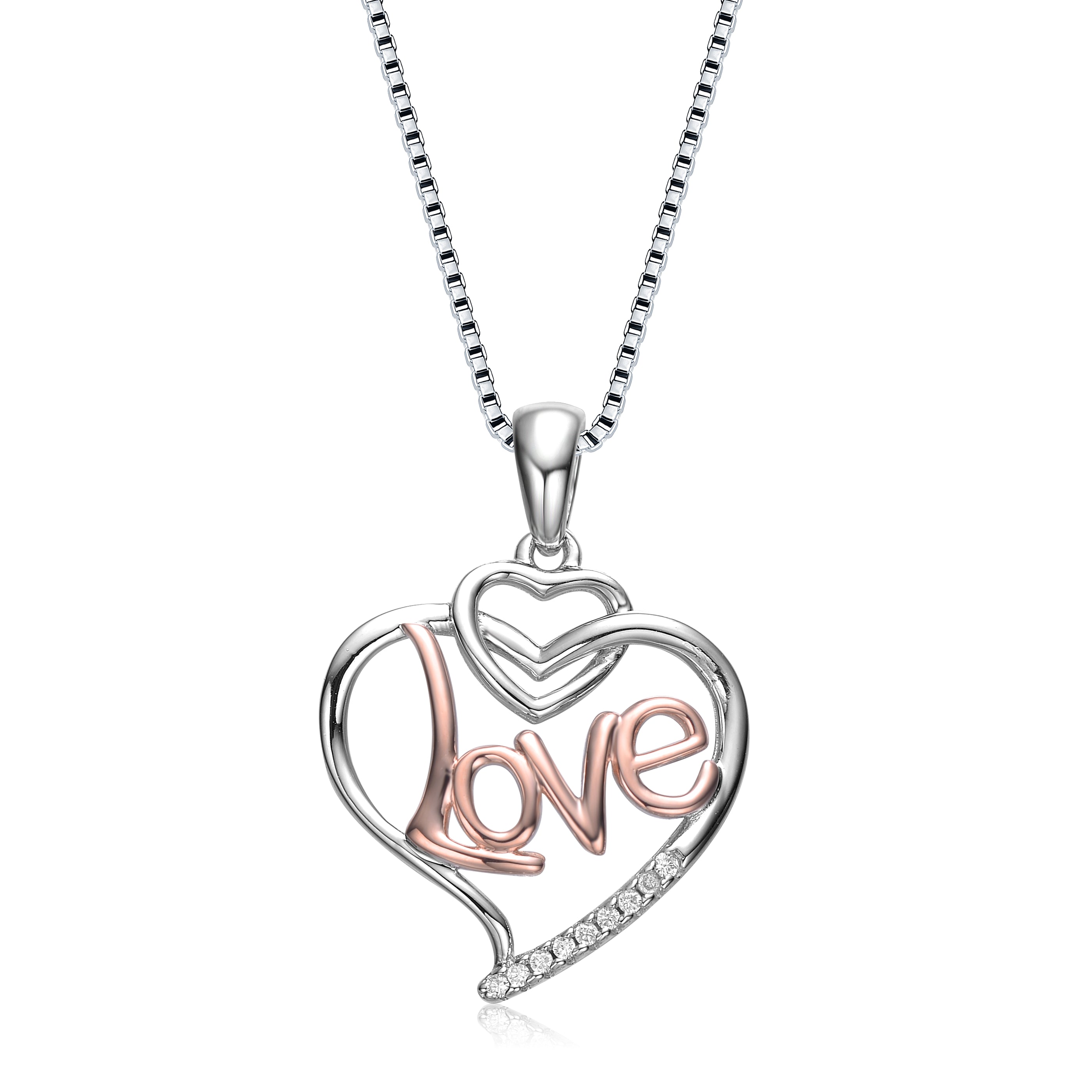 Love Heart Two Tone Pendant GENEVIVE