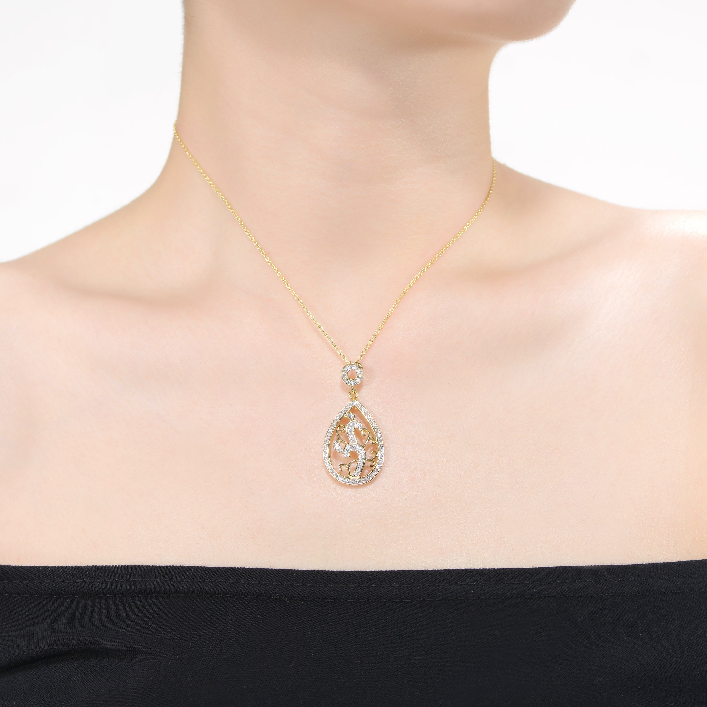 Clermont Cluster Pear Drop Pendant Limited Edition Necklace GENEVIVE