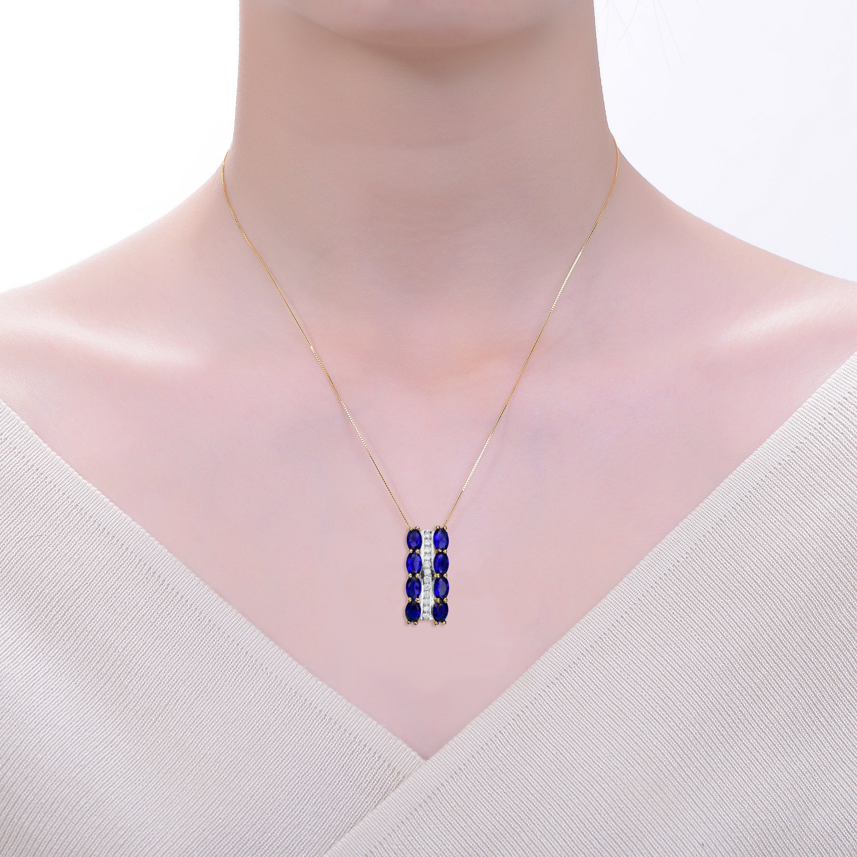 Aurore Vertical Pendant Necklace GENEVIVE