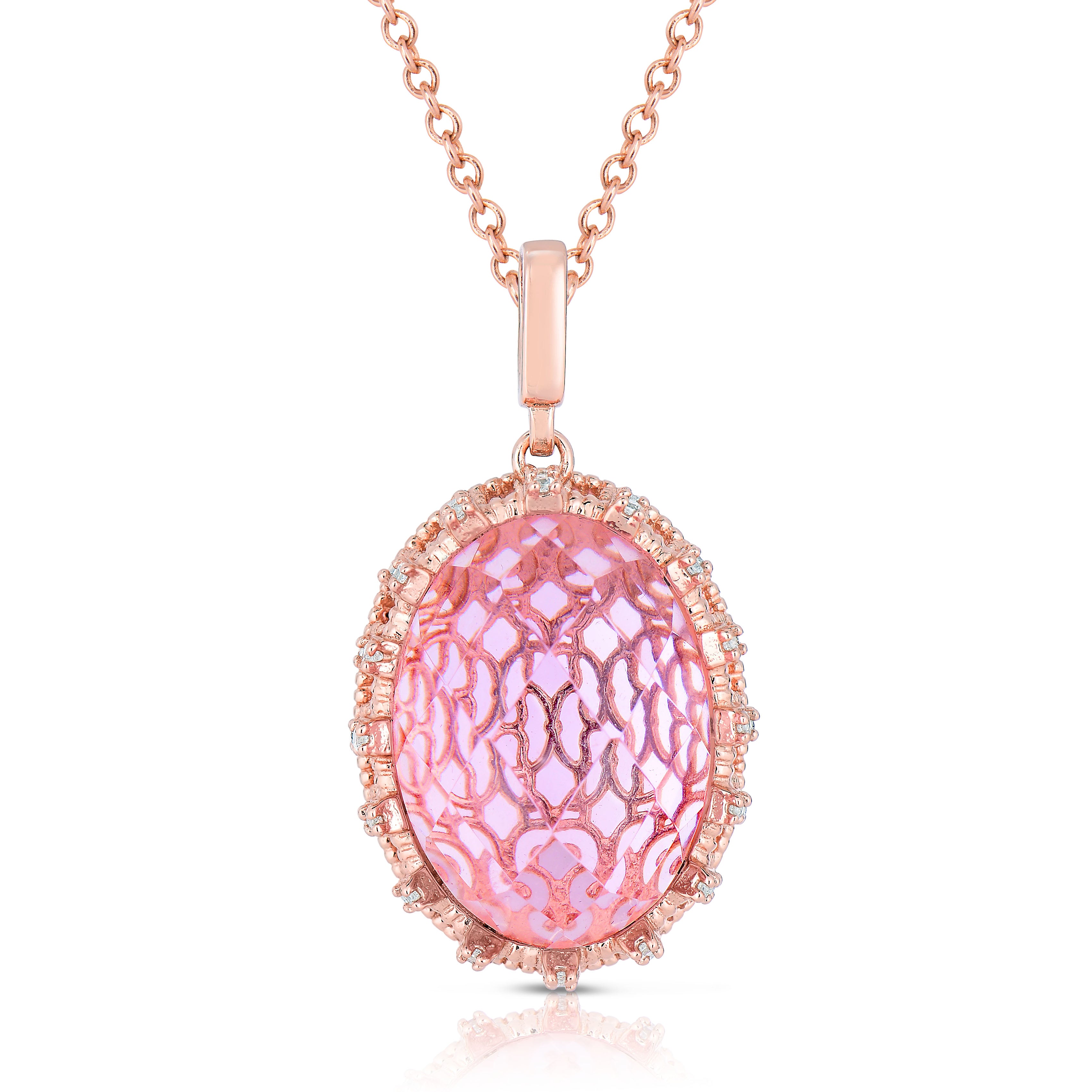 Chloé Pink Oval Tile Pendant GENEVIVE