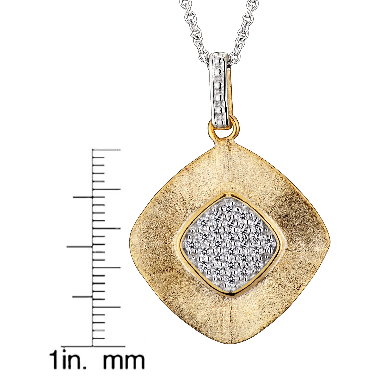 Léa Hammered Square Drop Pendant GENEVIVE