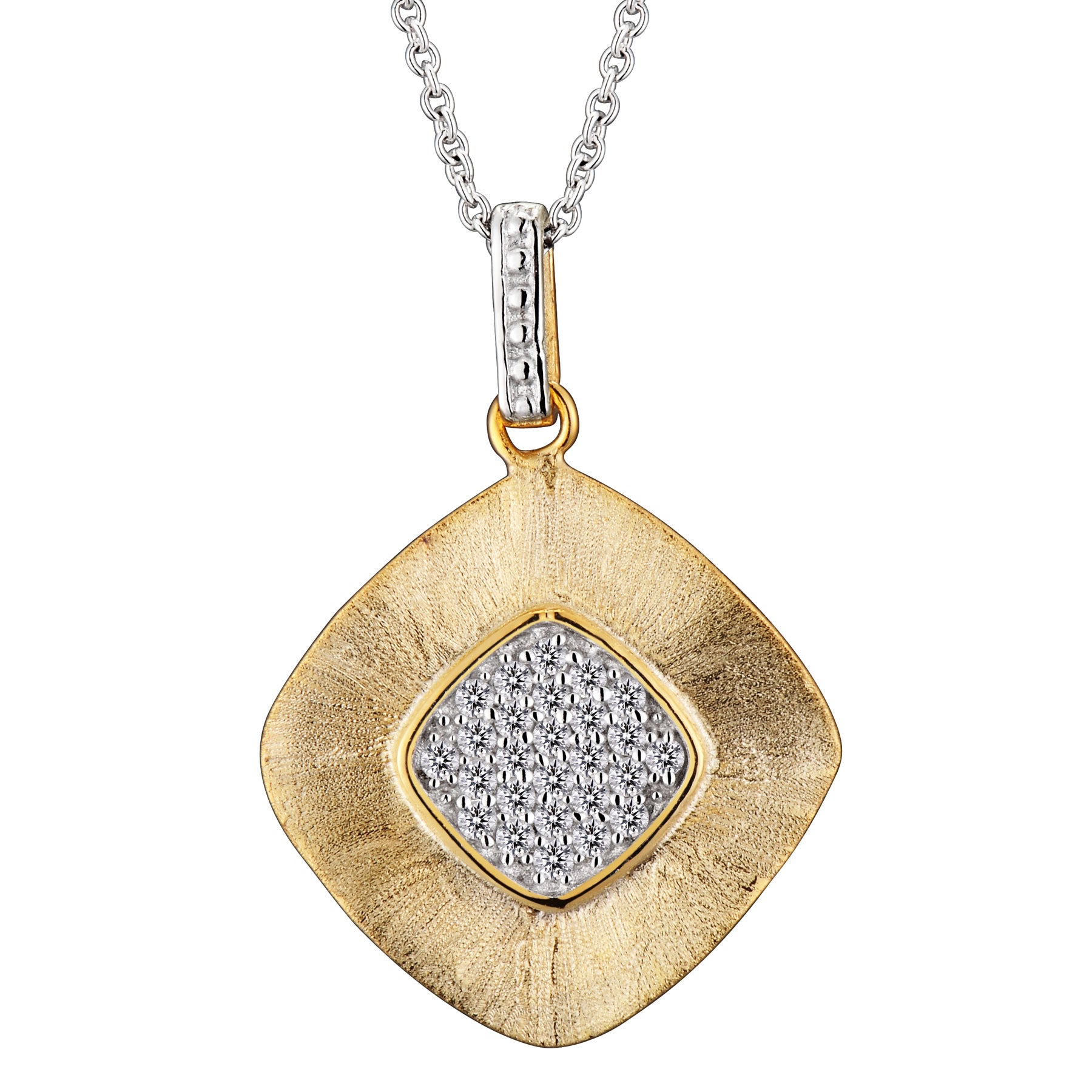 Léa Hammered Square Drop Pendant GENEVIVE