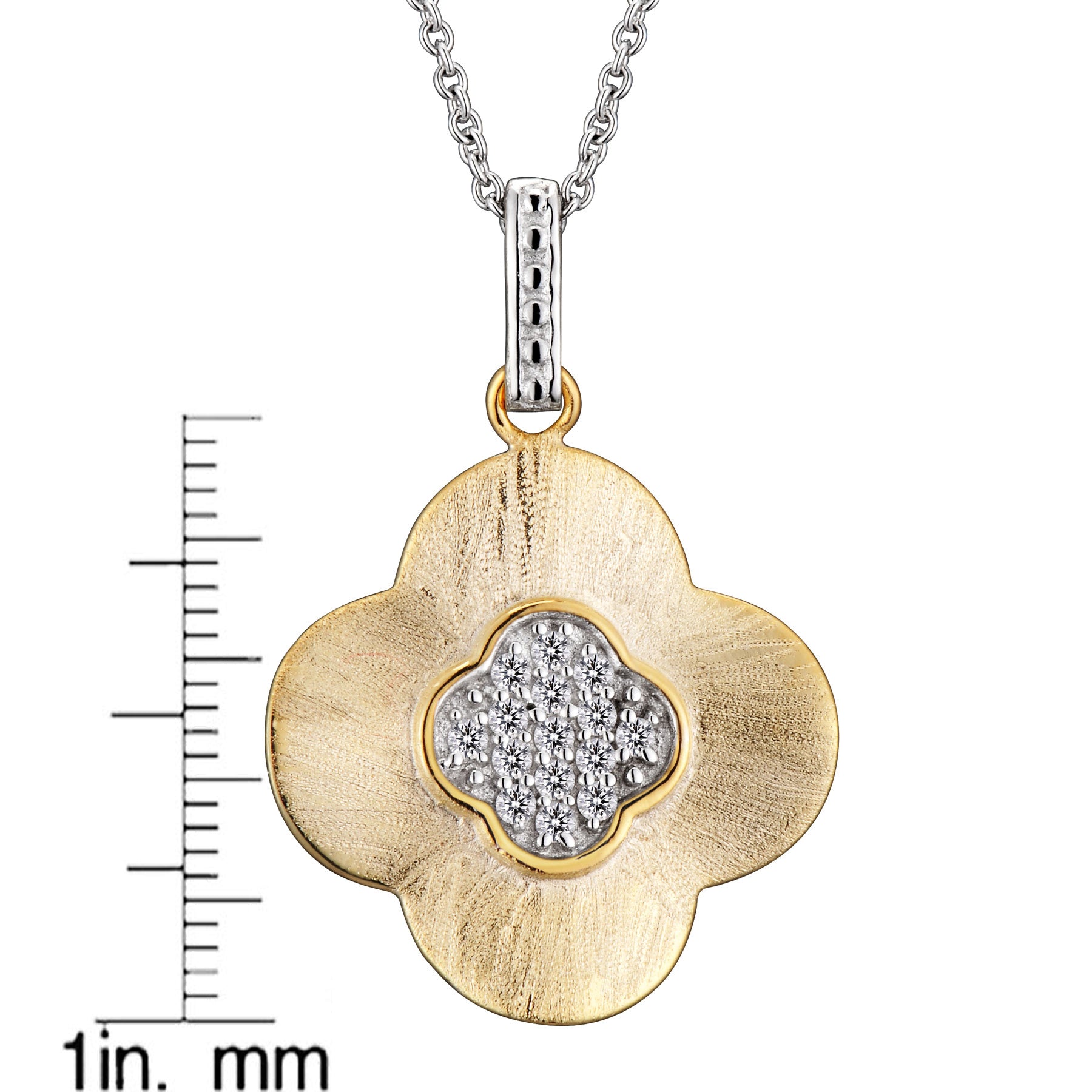 Léa Hammered Flower Shape Drop Pendant GENEVIVE