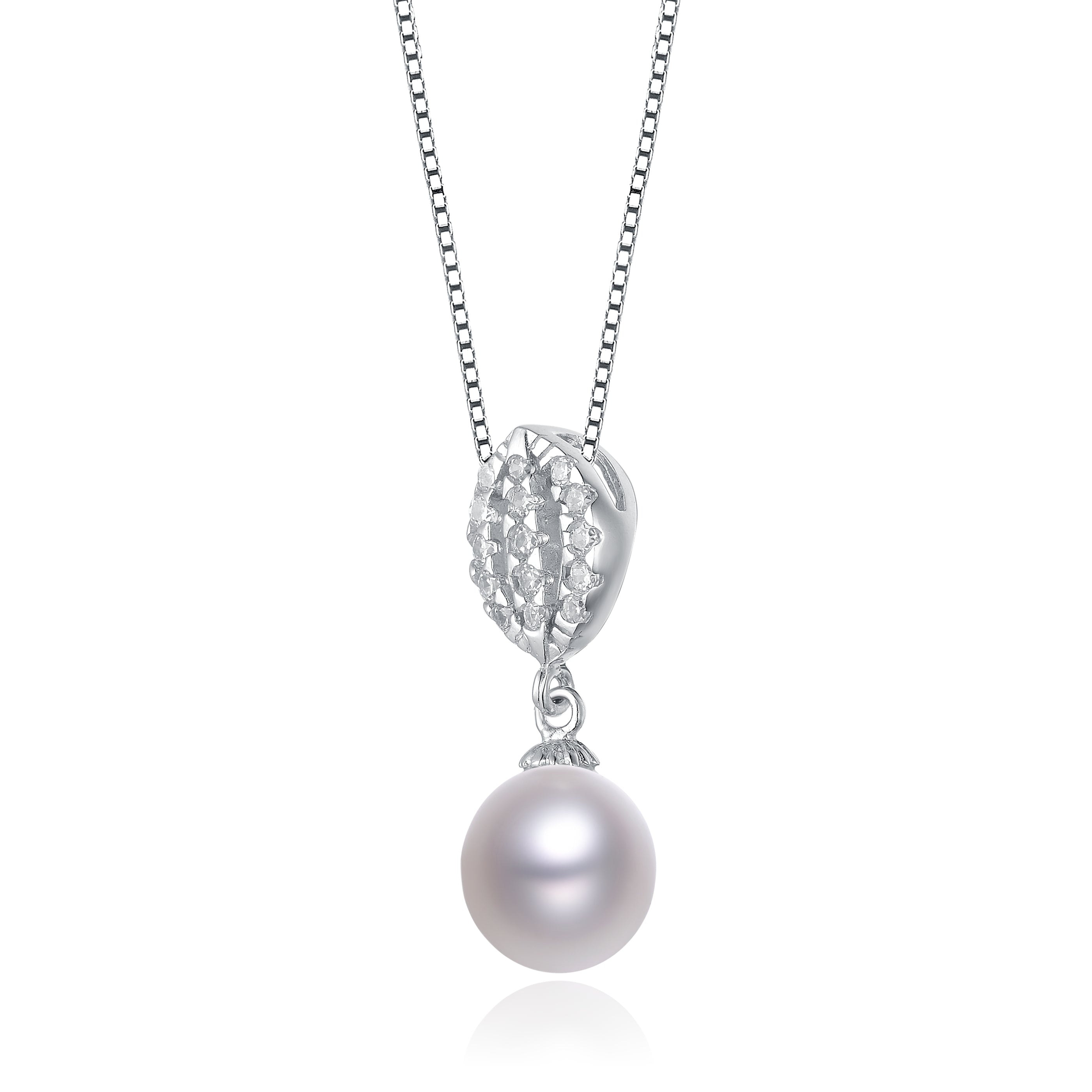 Constance Leaf Pearl Pendant GENEVIVE