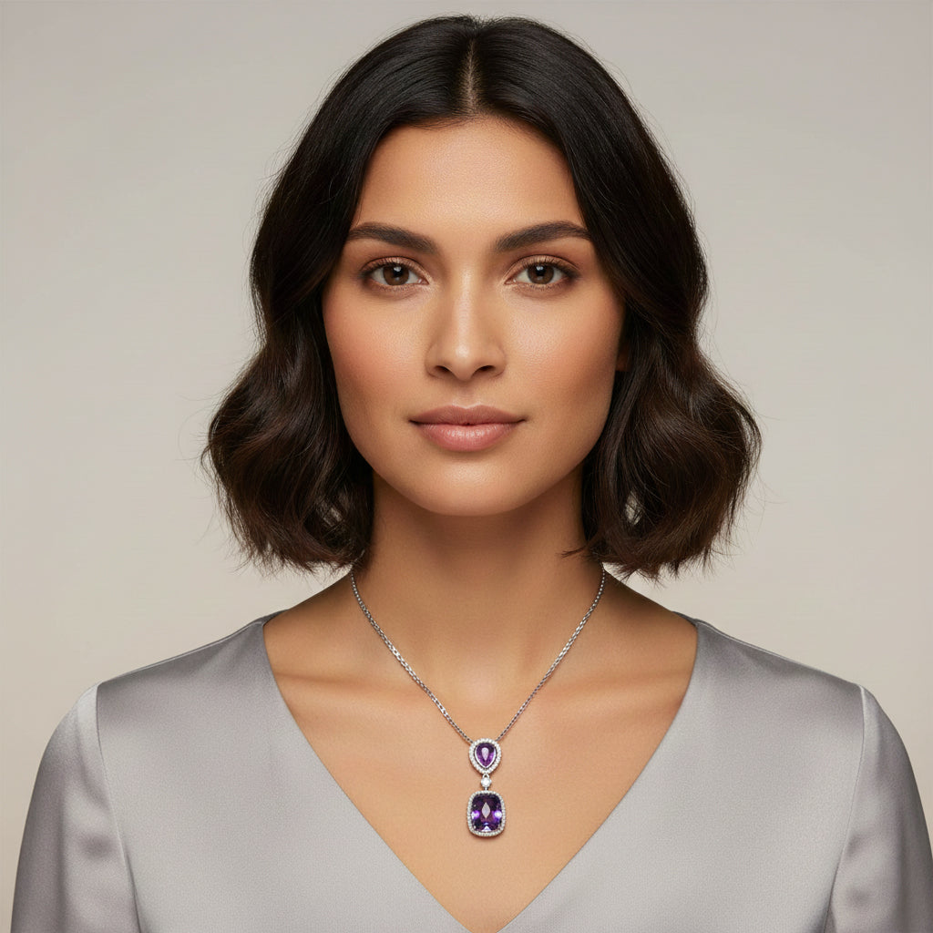 Juliette Purple Pendant Necklace GENEVIVE